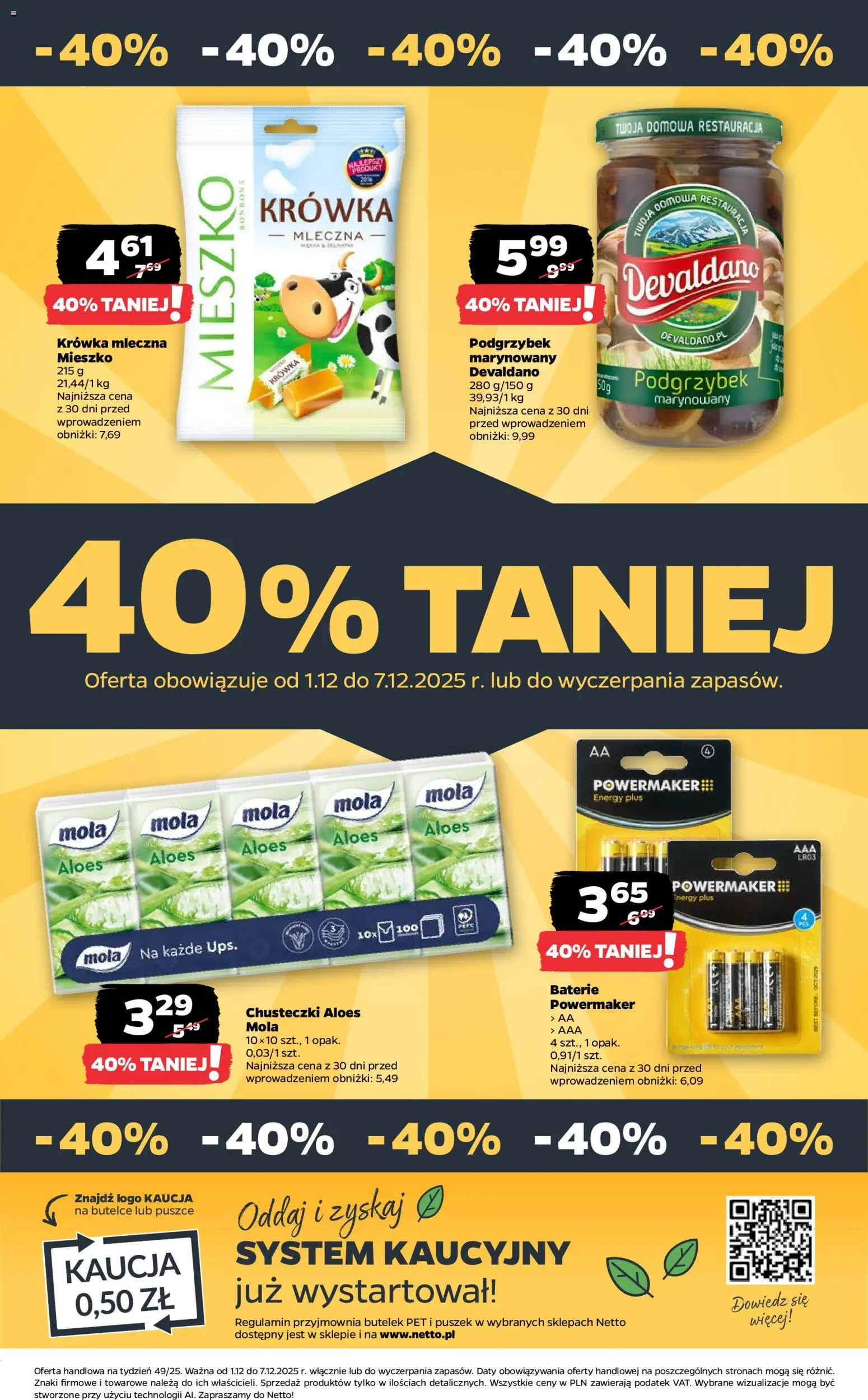 Netto gazetka - Spożywcza od 01.12.2025 | Strona: 31 | Produkty: Baterie, Krowka, Aloes