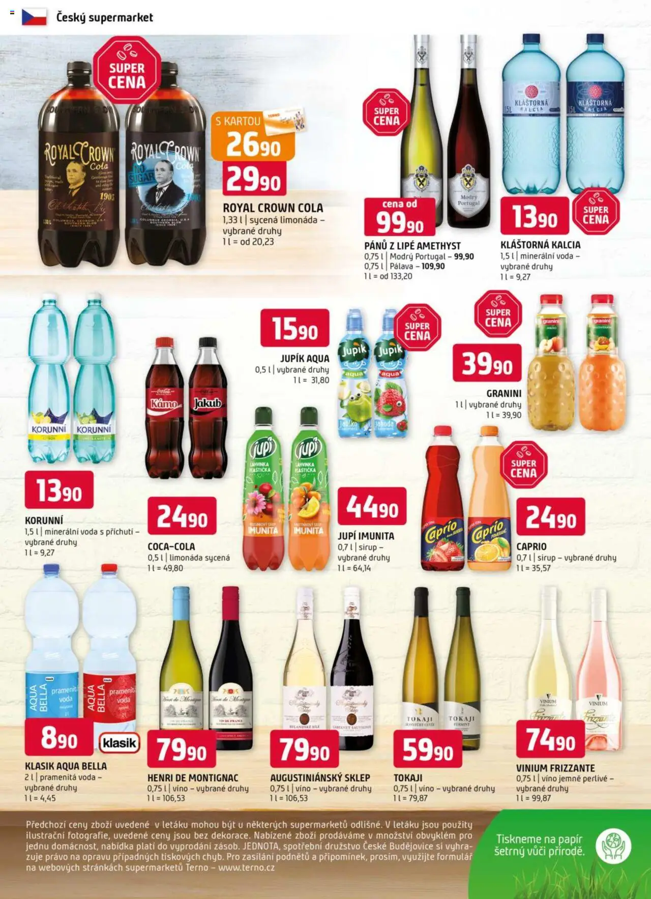 Terno leták - Český Krumlov od 04.06.2025 | Strana: 12 | Produkty: Voda, Sirup, Kláštorná kalcia, Granini