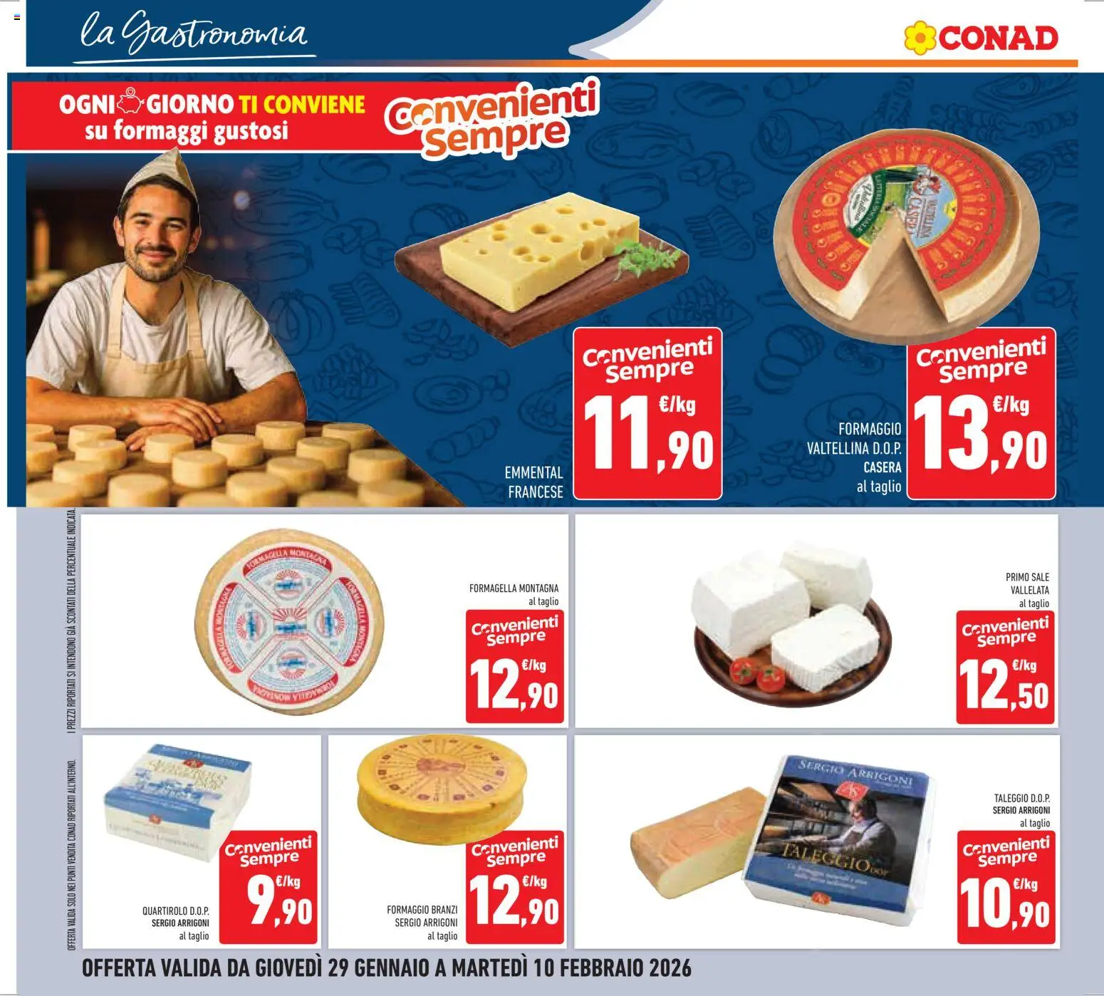 Volantino Conad del 29.01.2026 | Pagina: 8 | Prodotti: Sale, Formaggio, Emmental