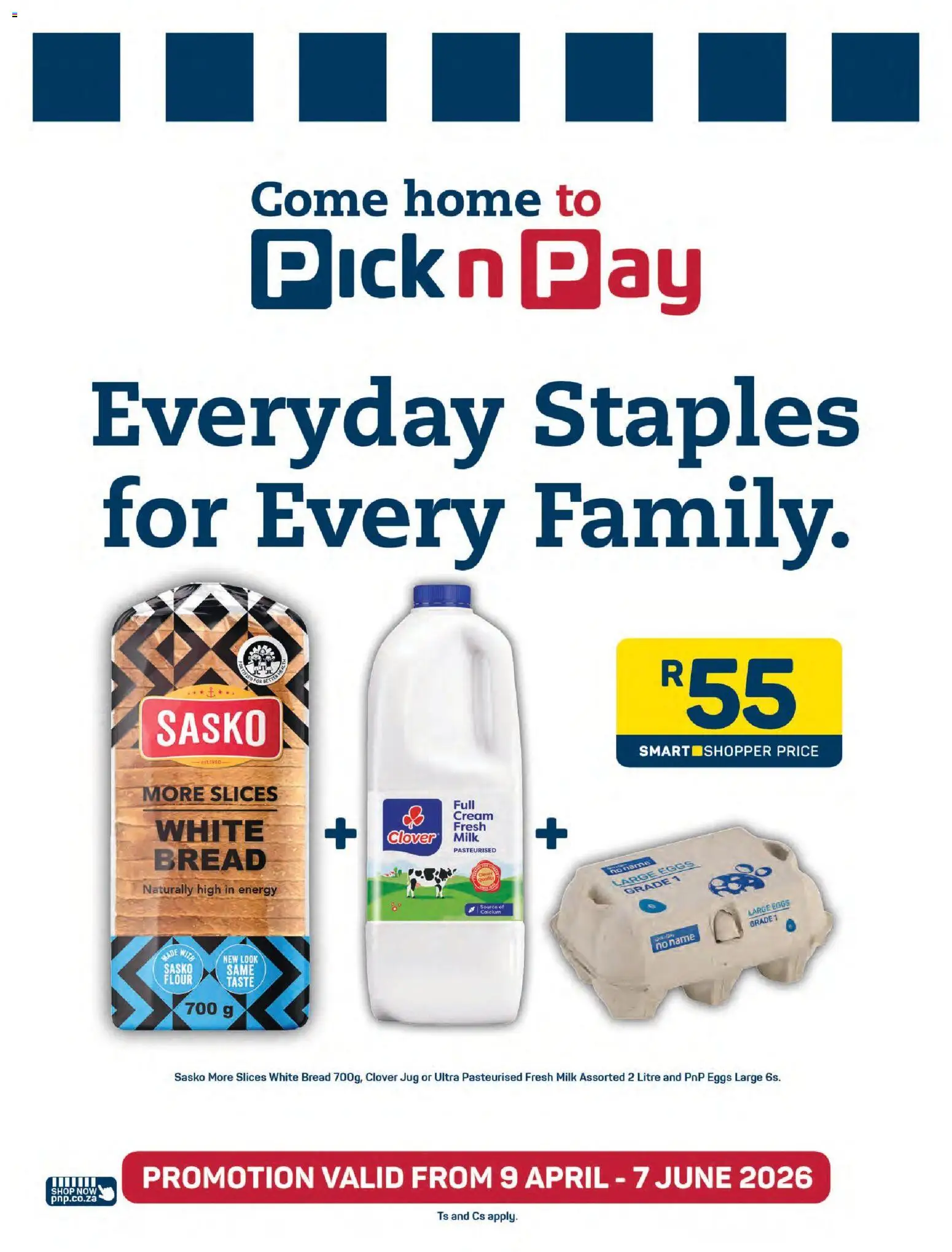 New Pick n Pay catalogue – valid from 27.04.2026 | Page: 6 | Products: Milk, Eggs, Bread, Cream