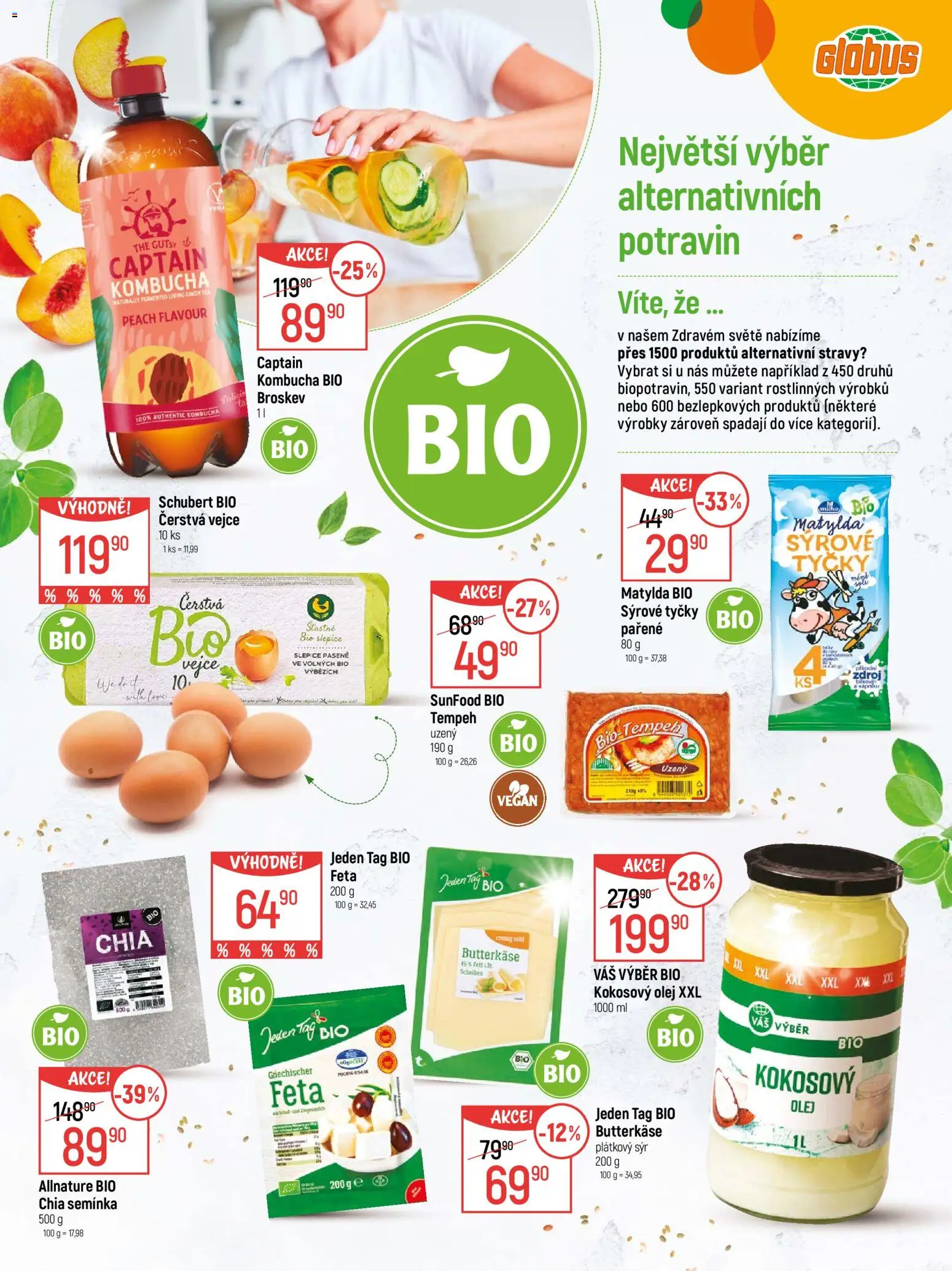 Globus leták - Zdravý svět od 07.01.2026 | Strana: 3 | Produkty: Sýr, Kombucha, Plátkový sýr, Semínka