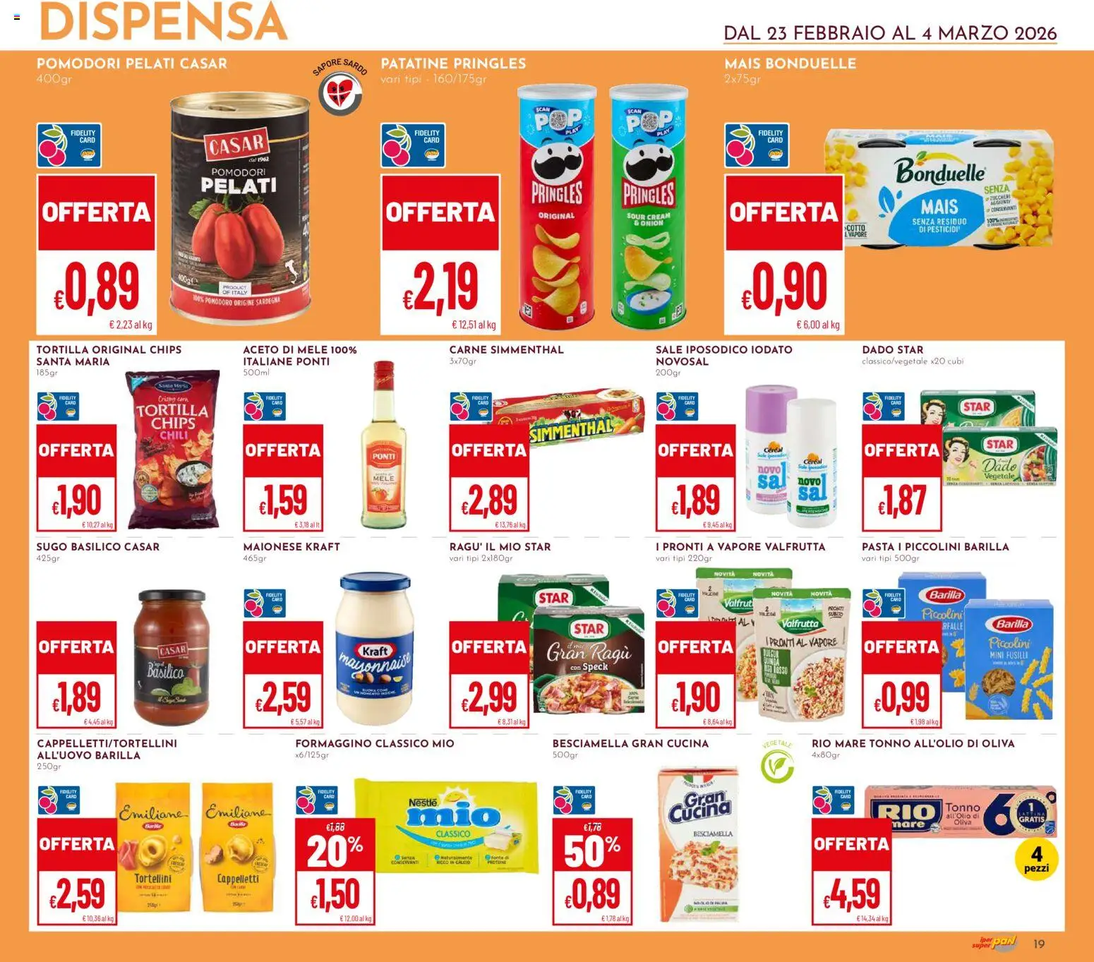 Volantino Pan del 23.02.2026 | Pagina: 19 | Prodotti: Aceto di mele, Maionese, Pomodori, Tonno