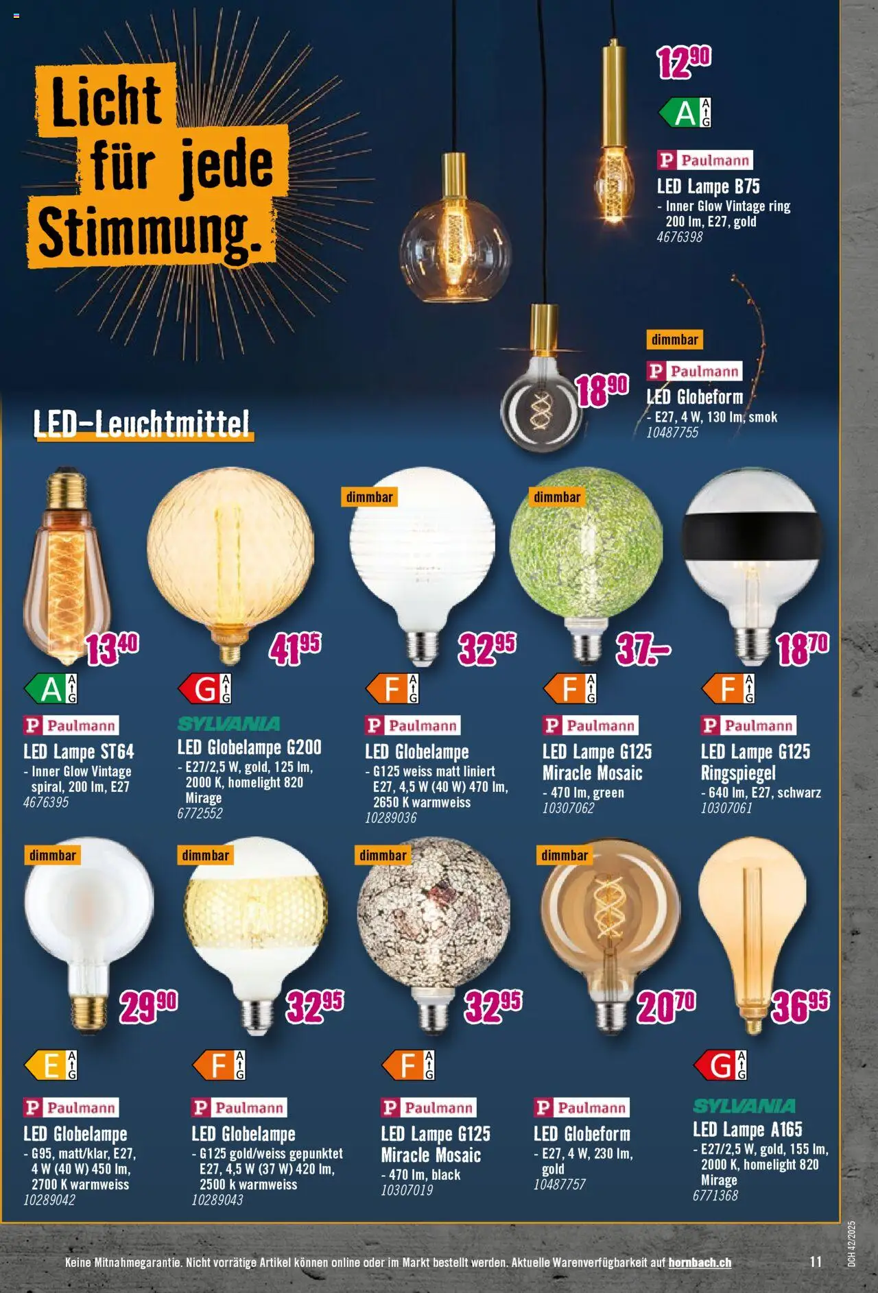 Hornbach Aktionen – gültig ab 13.10.2025 | Seite: 11 | Produkte: Lampe