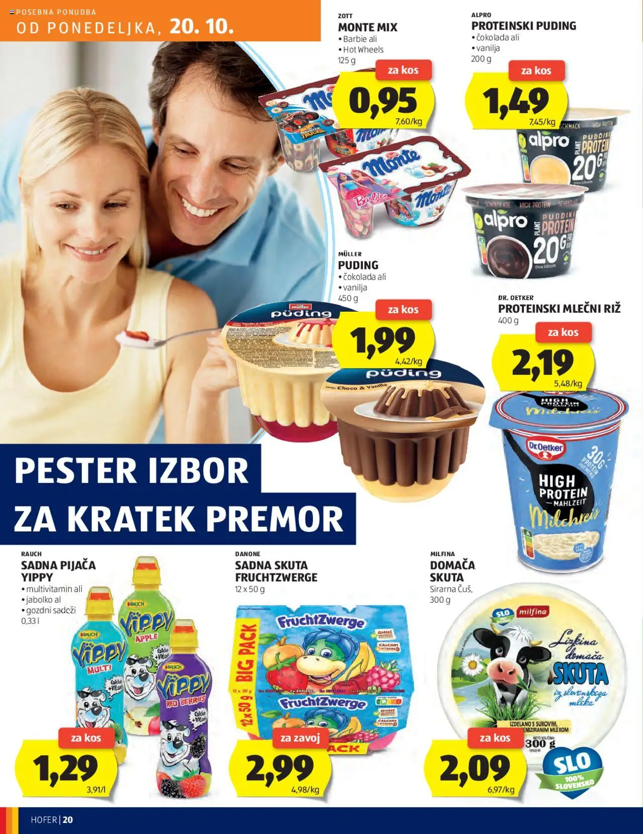 Novi Hofer katalog ponudbe – veljaven od 16.10.2025 | Stran: 20 | Izdelki: Puding, Cokolada, Riz, Skuta
