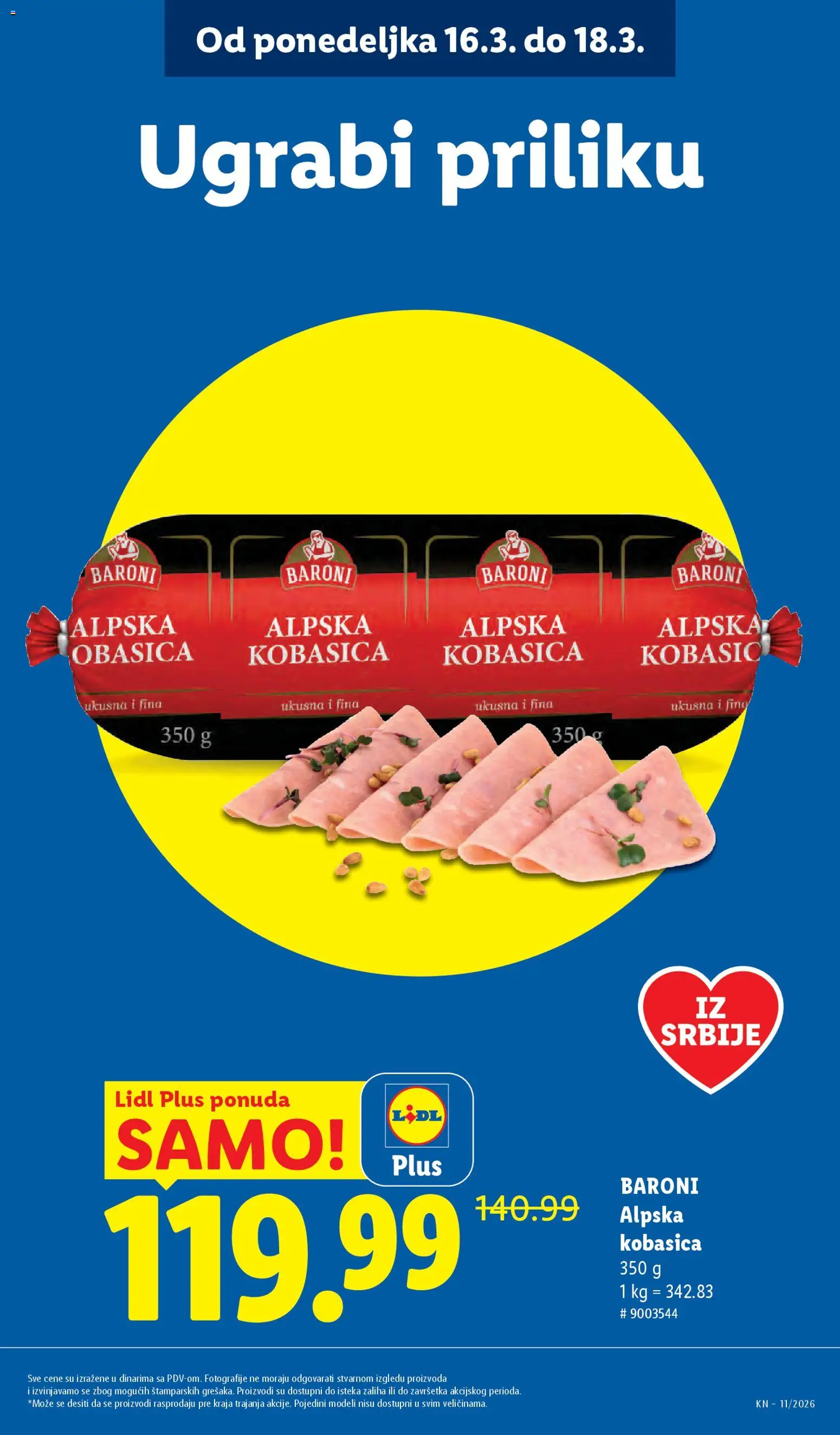 Lidl katalog - važi od 12.03.2026 | Strana: 13 | Proizvode: Kobasica
