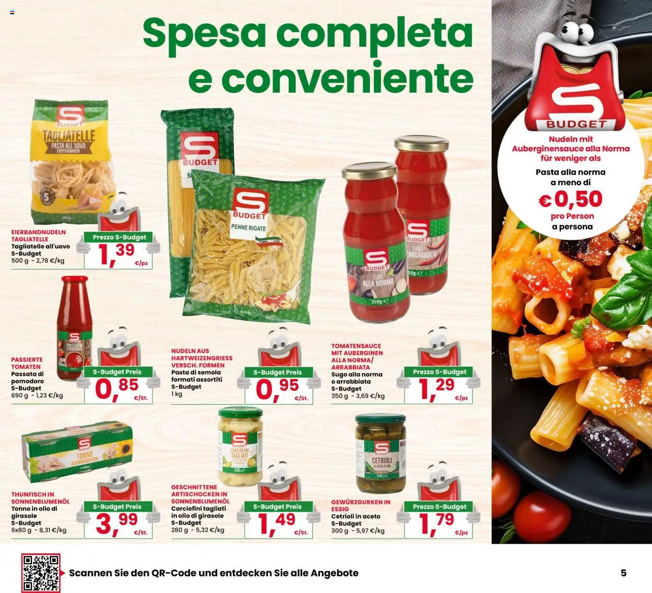 Volantino Despar del 09.10.2025 | Pagina: 5 | Prodotti: Pomodoro, Tonno, Sugo, Penne