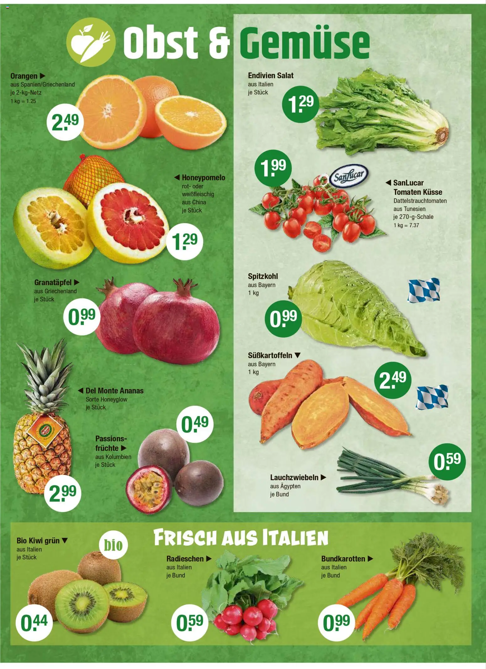 V-Markt - Hallertau/Oberpfalz – gültig ab 04.12.2025 | Seite: 4 | Produkte: Granatapfel, Ananas, Gemüse, Obst