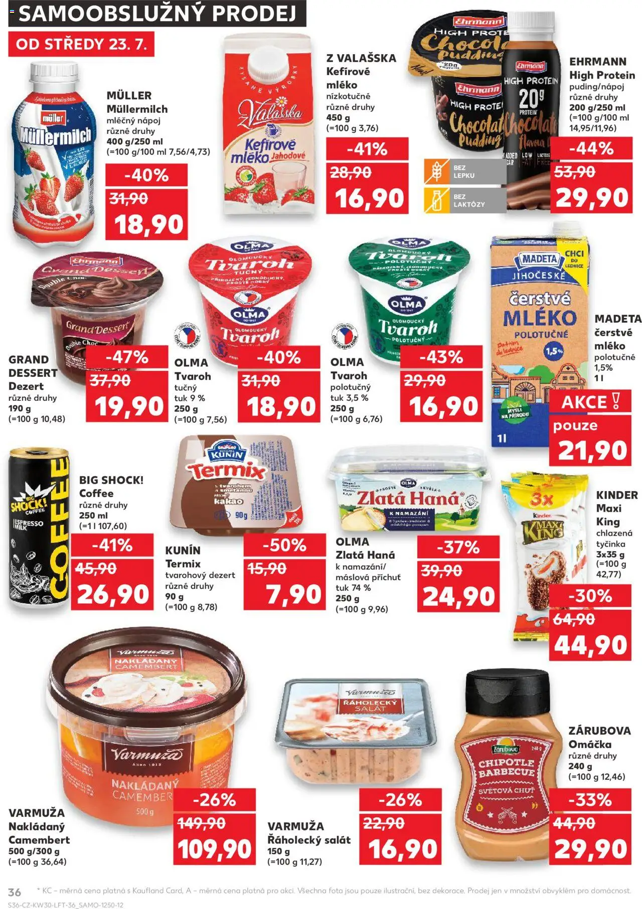 Kaufland leták - Praha 8 od 23.07.2025 | Strana: 36 | Produkty: Maxi king, Protein, Müllermilch, Big Shock