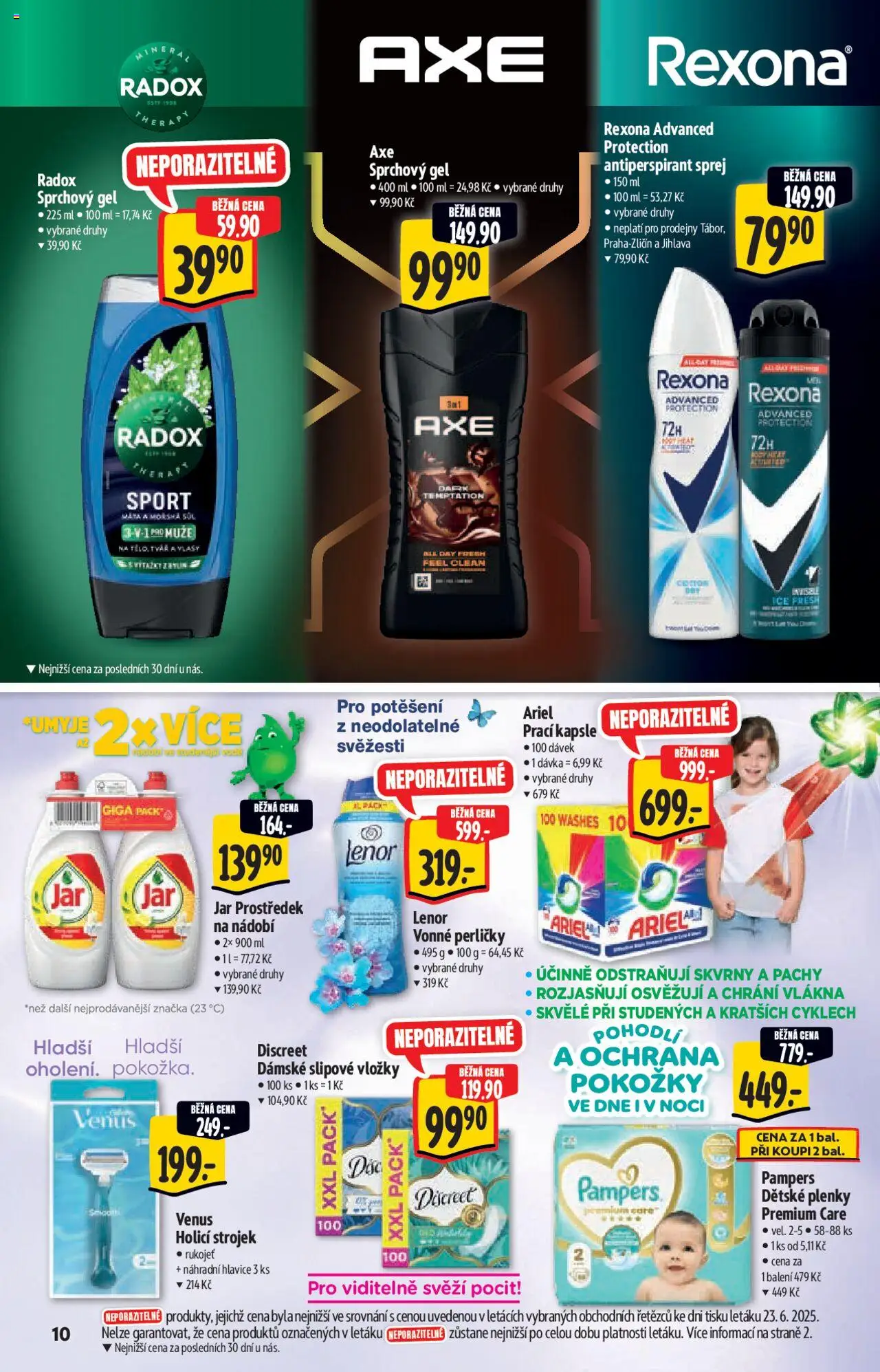 Albert katalog - Hypermarket od 02.07.2025 | Strana: 10 | Produkty: Lenor Vonné Perličky, Pampers, Ariel, Jar