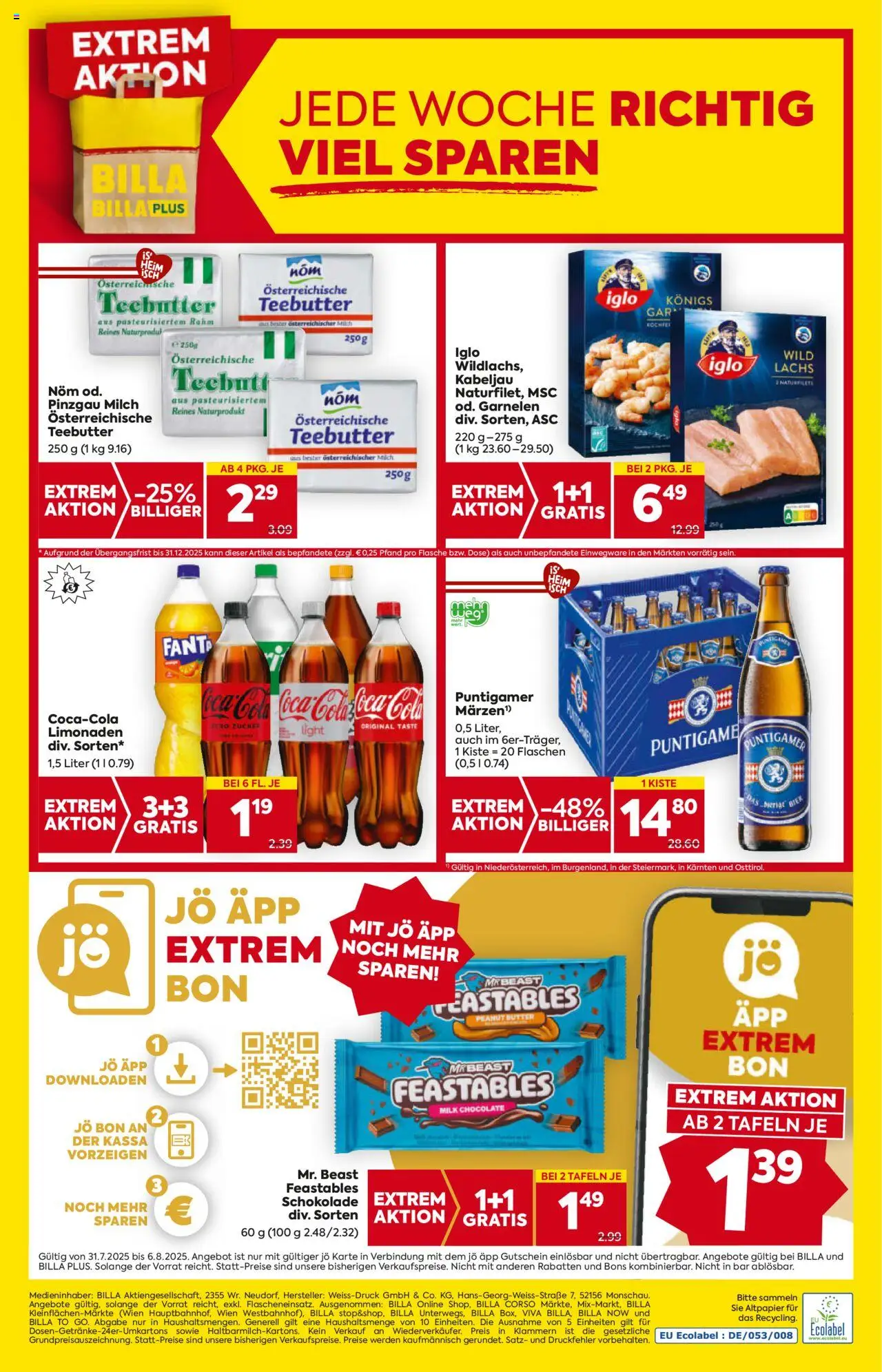 Billa AT akciós ujság - amely érvényes a következő dátumtól: 31.07.2025 | Oldal: 20 | Termékek: Fanta