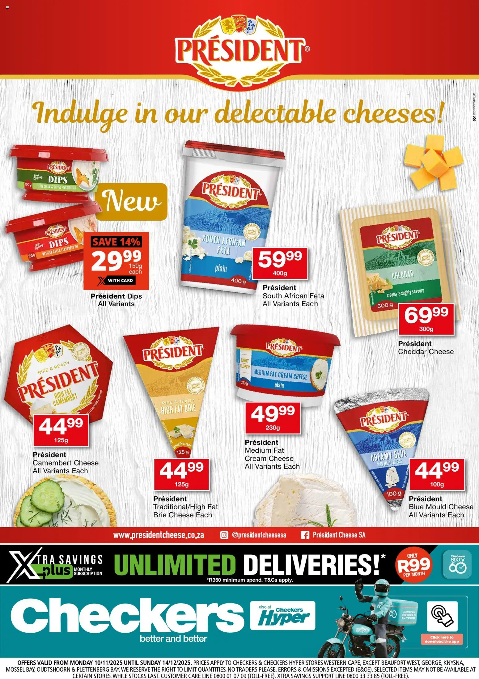 New Checkers catalogue – valid from 10.11.2025 | Page: 1 | Products: Cheese, Cream