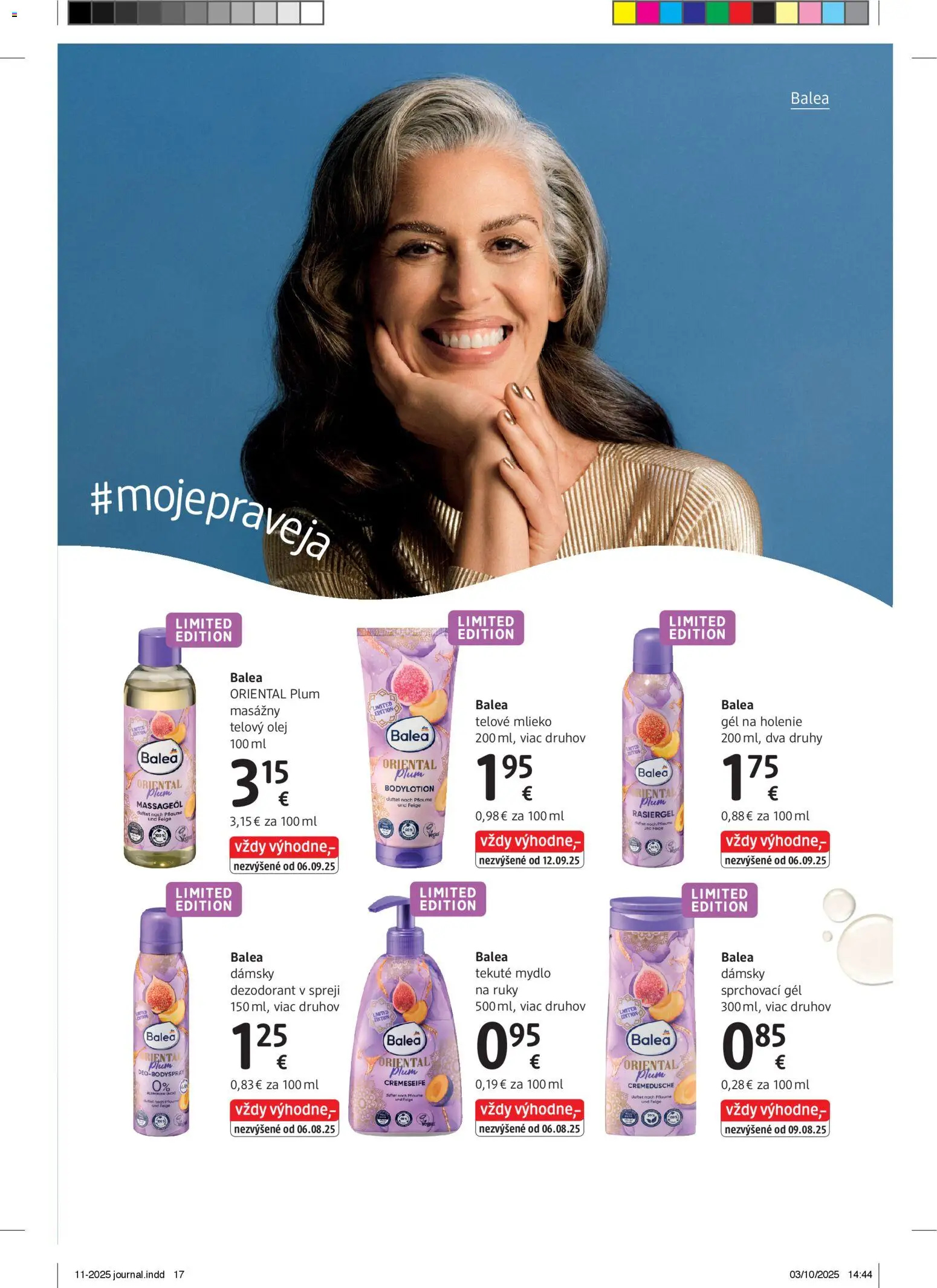 Nové dm drogerie akcie – leták je platný od 01.11.2025 | Strana: 17 | Produkty: Mlieko, Olej, Telové mlieko, Dezodorant