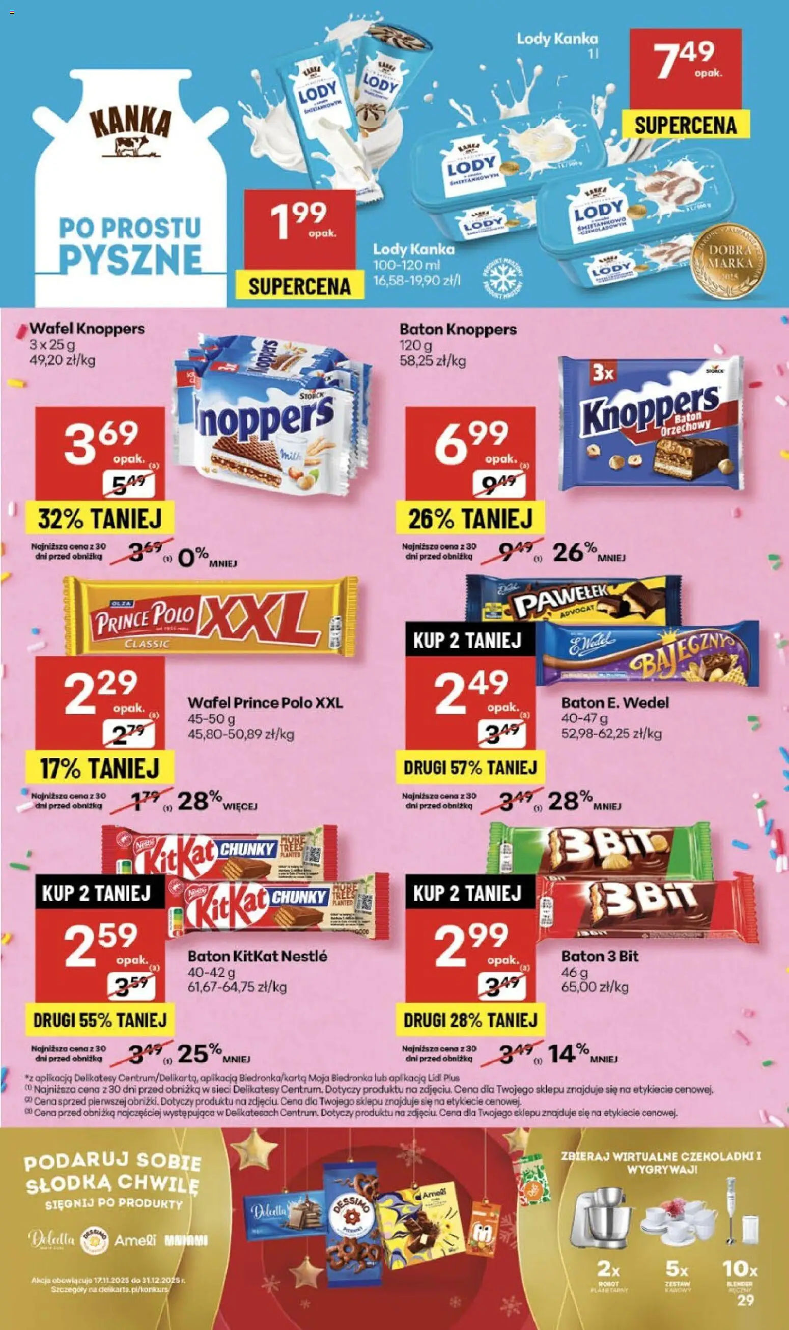 Delikatesy Centrum Gazetka - Sklepy Własne od 13.11.2025 | Strona: 29 | Produkty: Knoppers, Czekoladki, Robot, Delikatesy