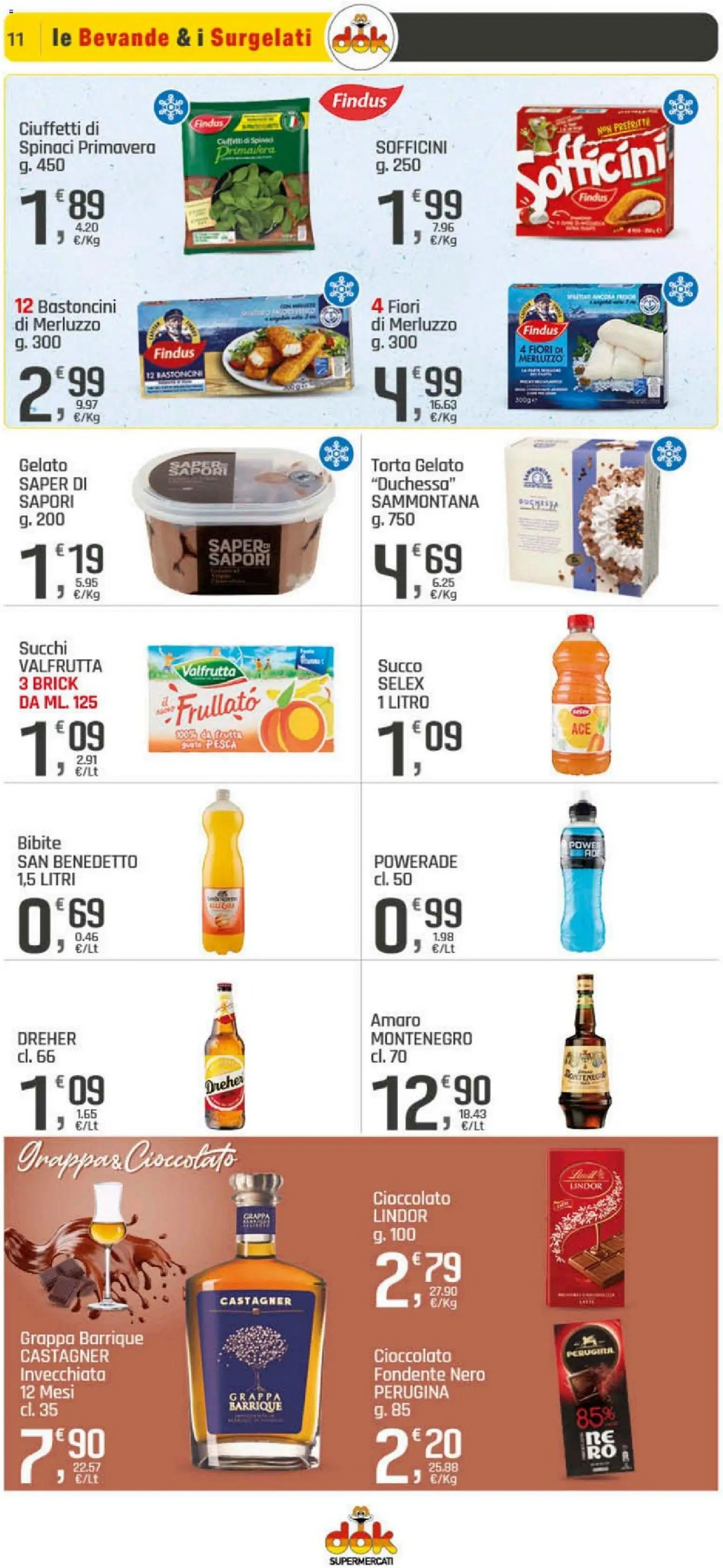 Volantino DOK del 20.11.2025 | Pagina: 11 | Prodotti: Succo, Merluzzo, Gelato, Amaro