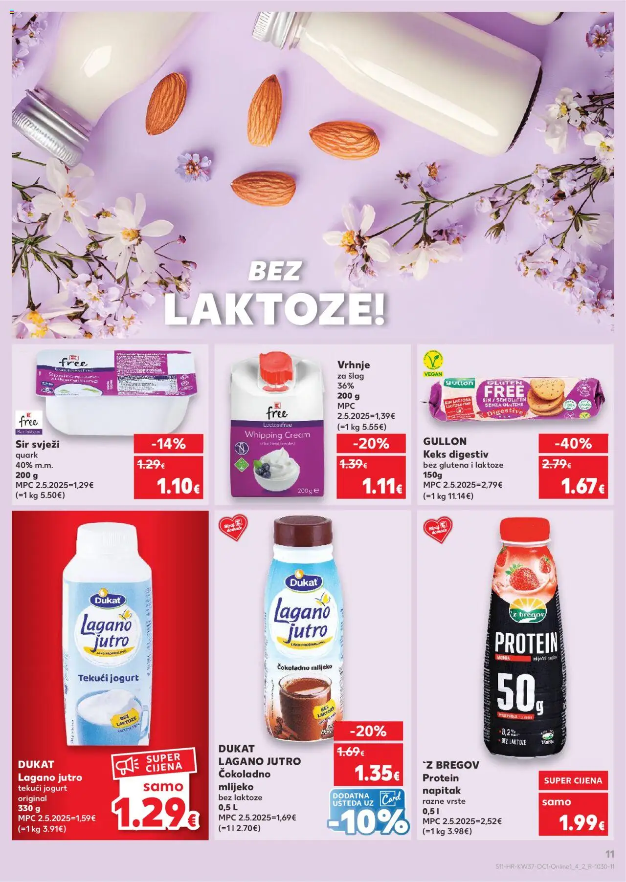 Kaufland katalog | vrijedi od 10.09.2025 | Stranica: 11 | Proizvodi: Vrhnje za šlag, Mlijeko, Sir, Šlag