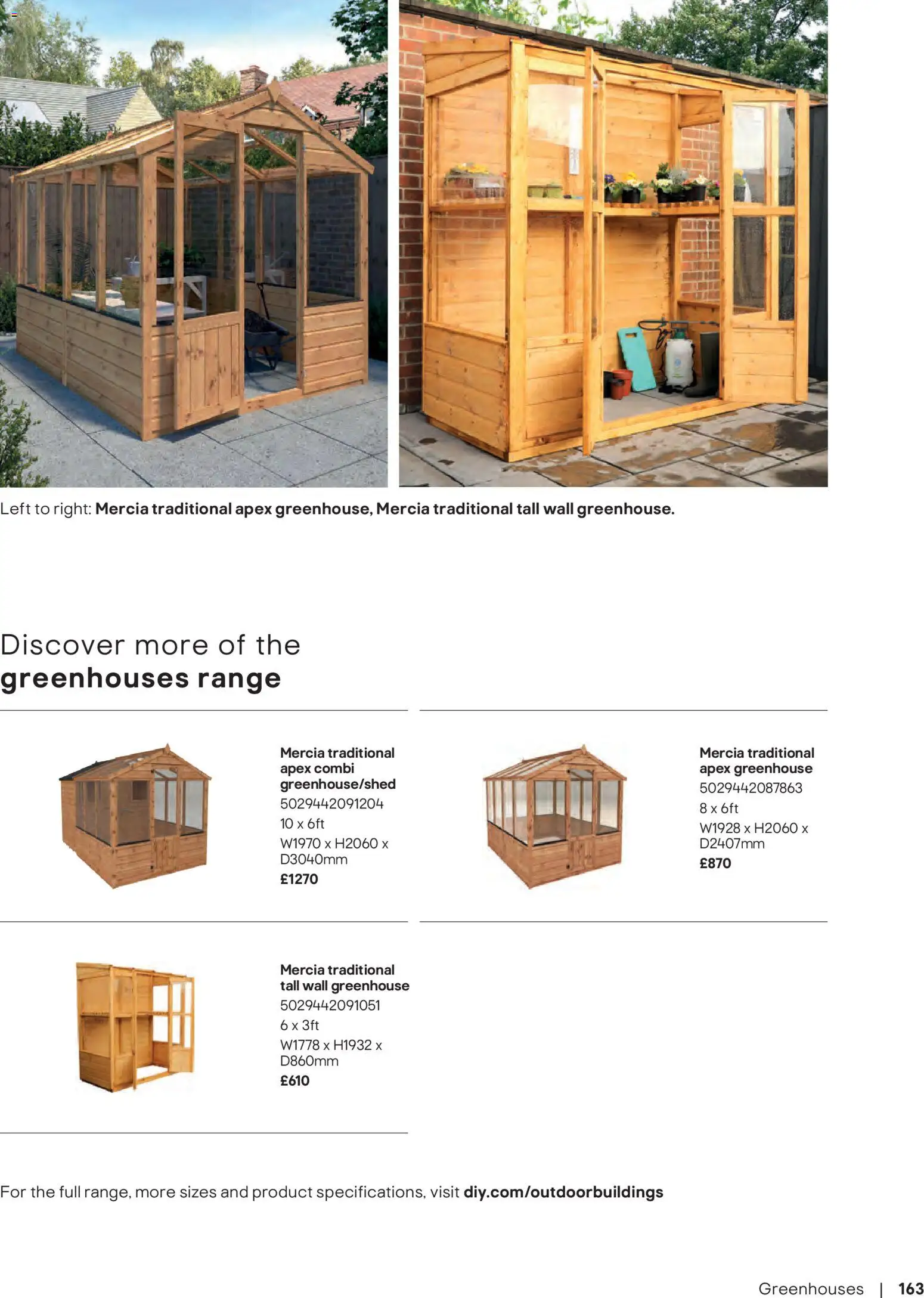 {H1} | Page: 163 | Products: Tall wall greenhouse