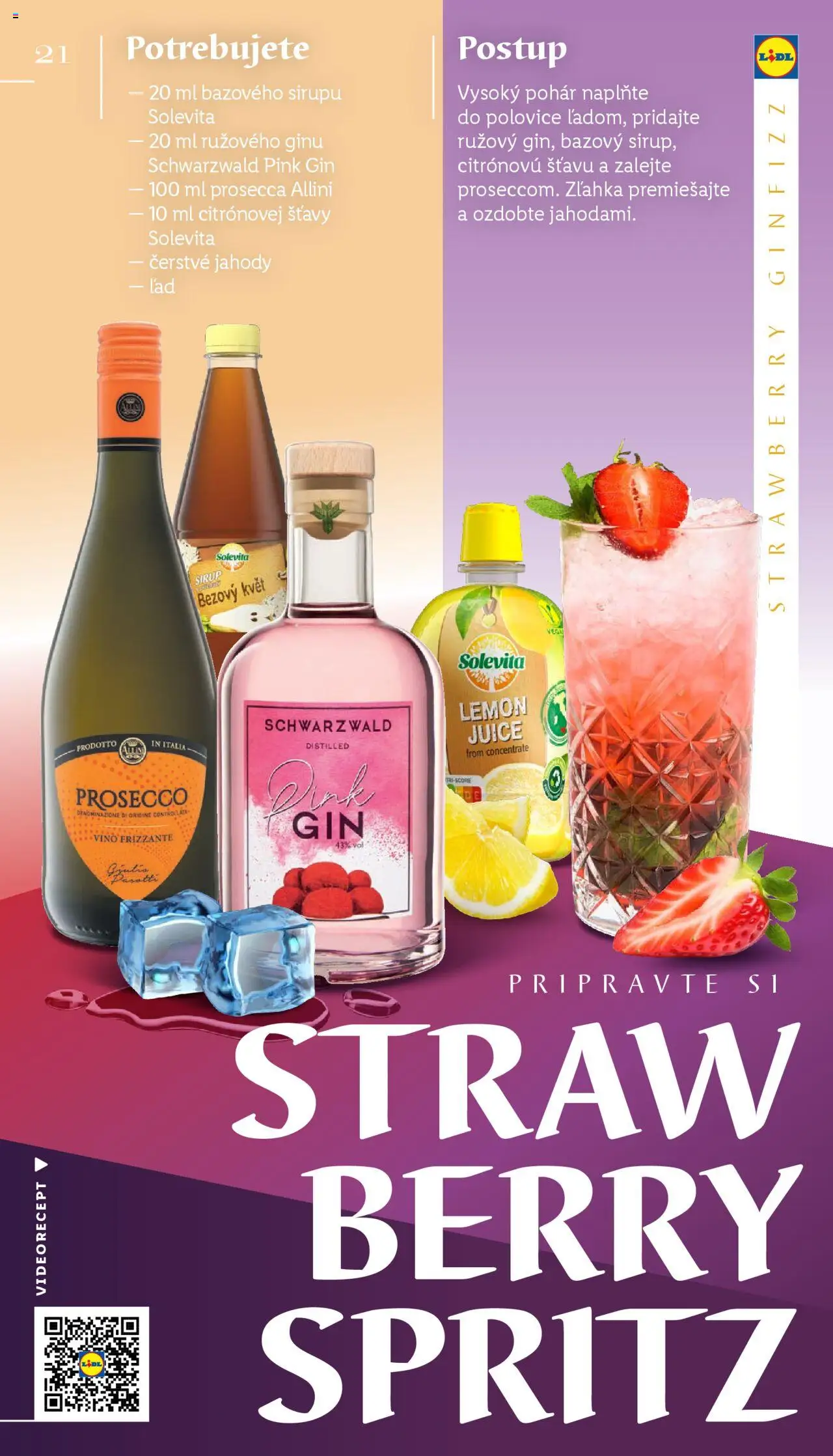 Lidl barmanská príručka │ platný od 03.06.2025 | Strana: 21 | Produkty: Víno, Prosecco, Gin, Jahody