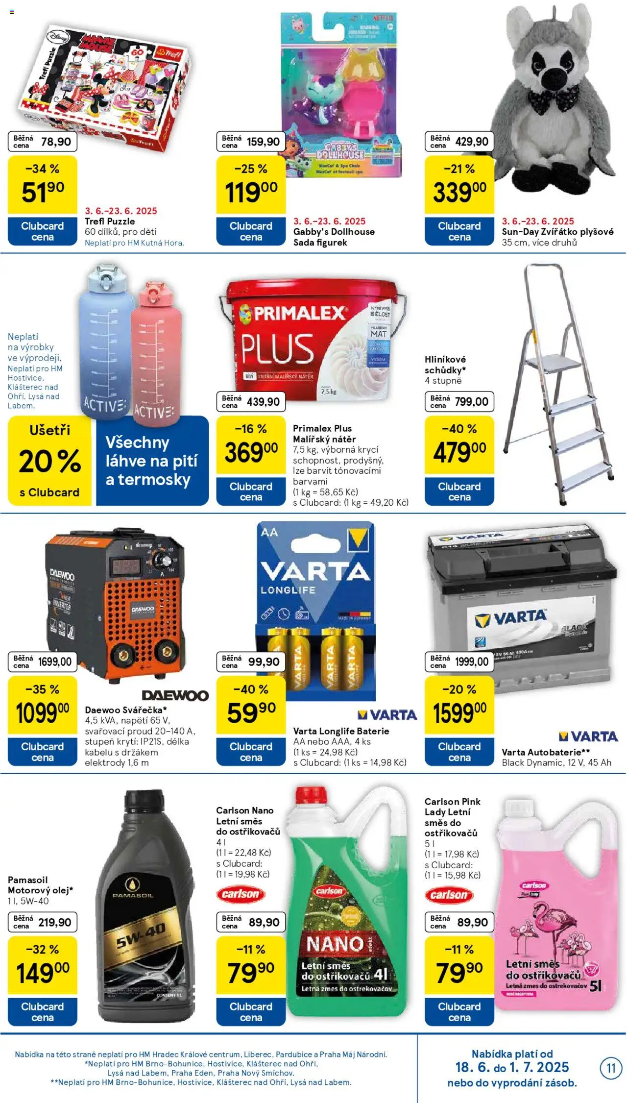 Tesco leták - Hypermarket od 18.06.2025 | Strana: 11 | Produkty: Gabby's Dollhouse, Směs do ostřikovačů, Lahve, Pink Lady