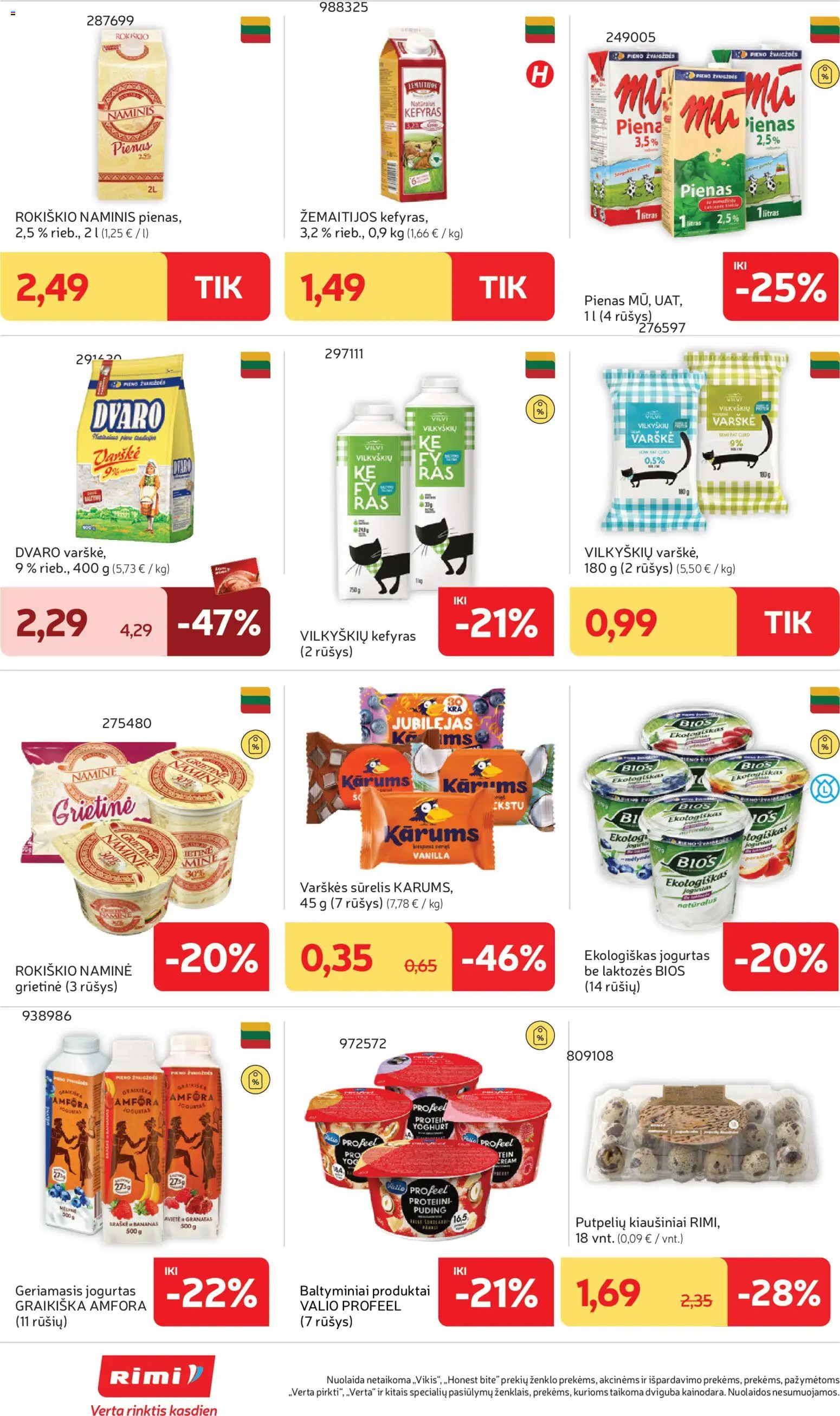 Rimi akcijos nuo 17.02.2026 | Puslapis: 22 | Prekių: Sūrelis, Pienas, Kiaušiniai, Grietinė