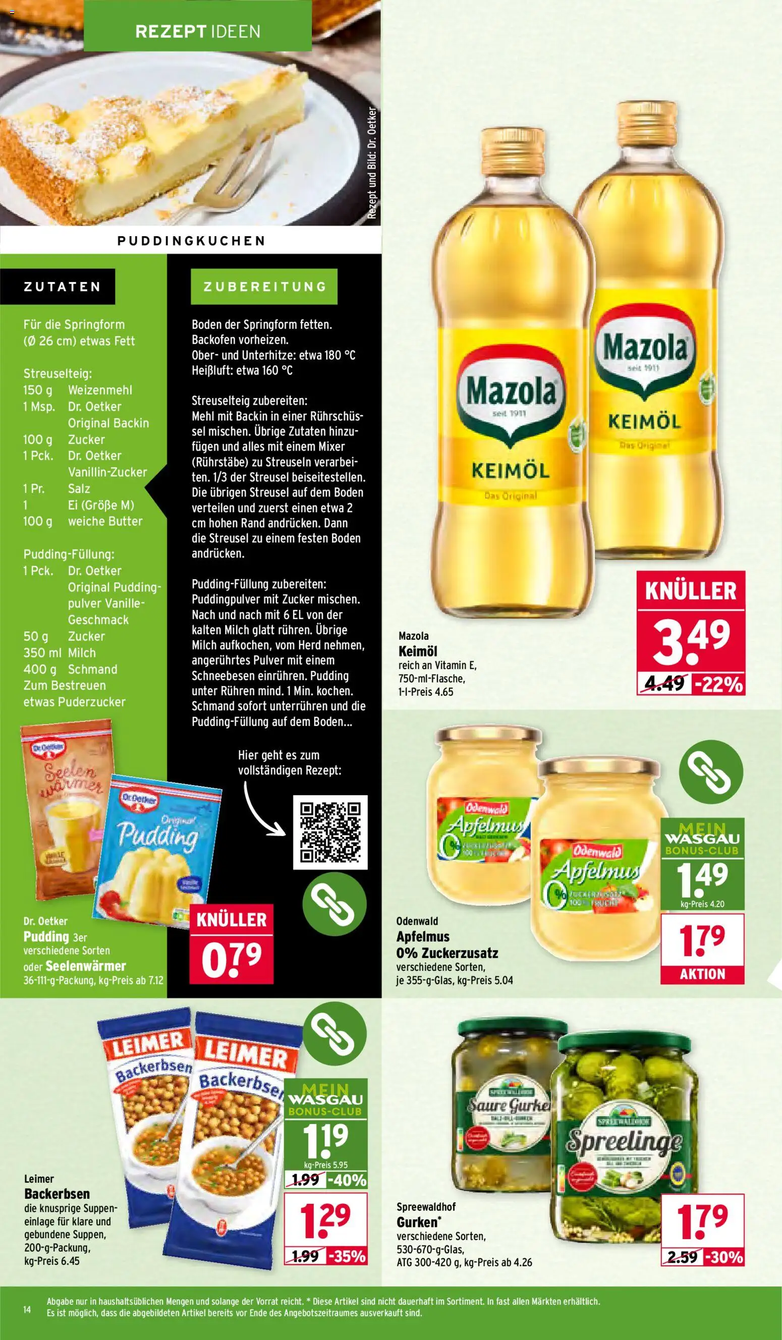 Wasgau Prospekt 	 – gültig ab 12.01.2026 | Seite: 14 | Produkte: Butter, Pudding, Salz, Backofen