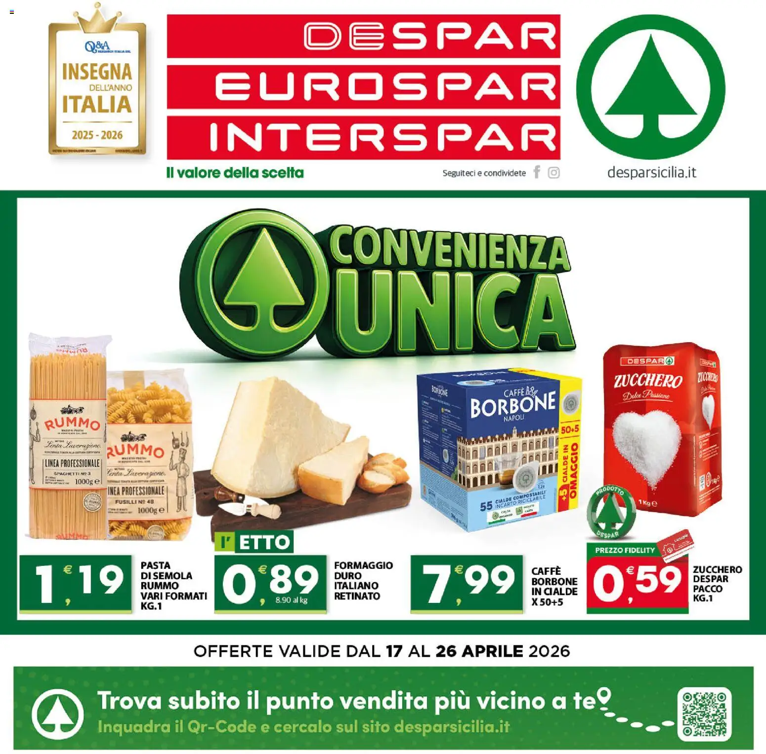 Volantino Eurospar del 17.04.2026 | Pagina: 20 | Prodotti: Tè, Zucchero, Pasta, Fusilli
