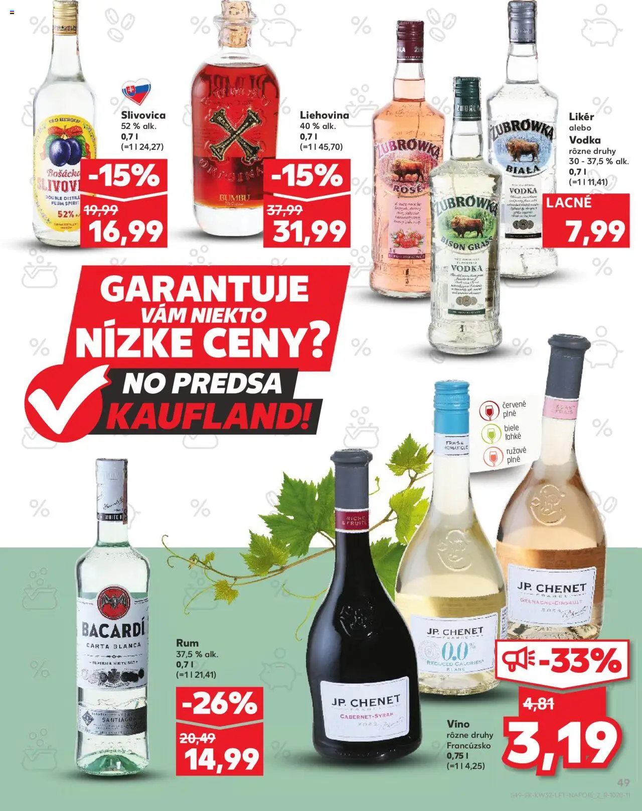 Kaufland SK akciós ujság - amely érvényes a következő dátumtól: 07.08.2025 | Oldal: 49 | Termékek: Bacardi, Vodka