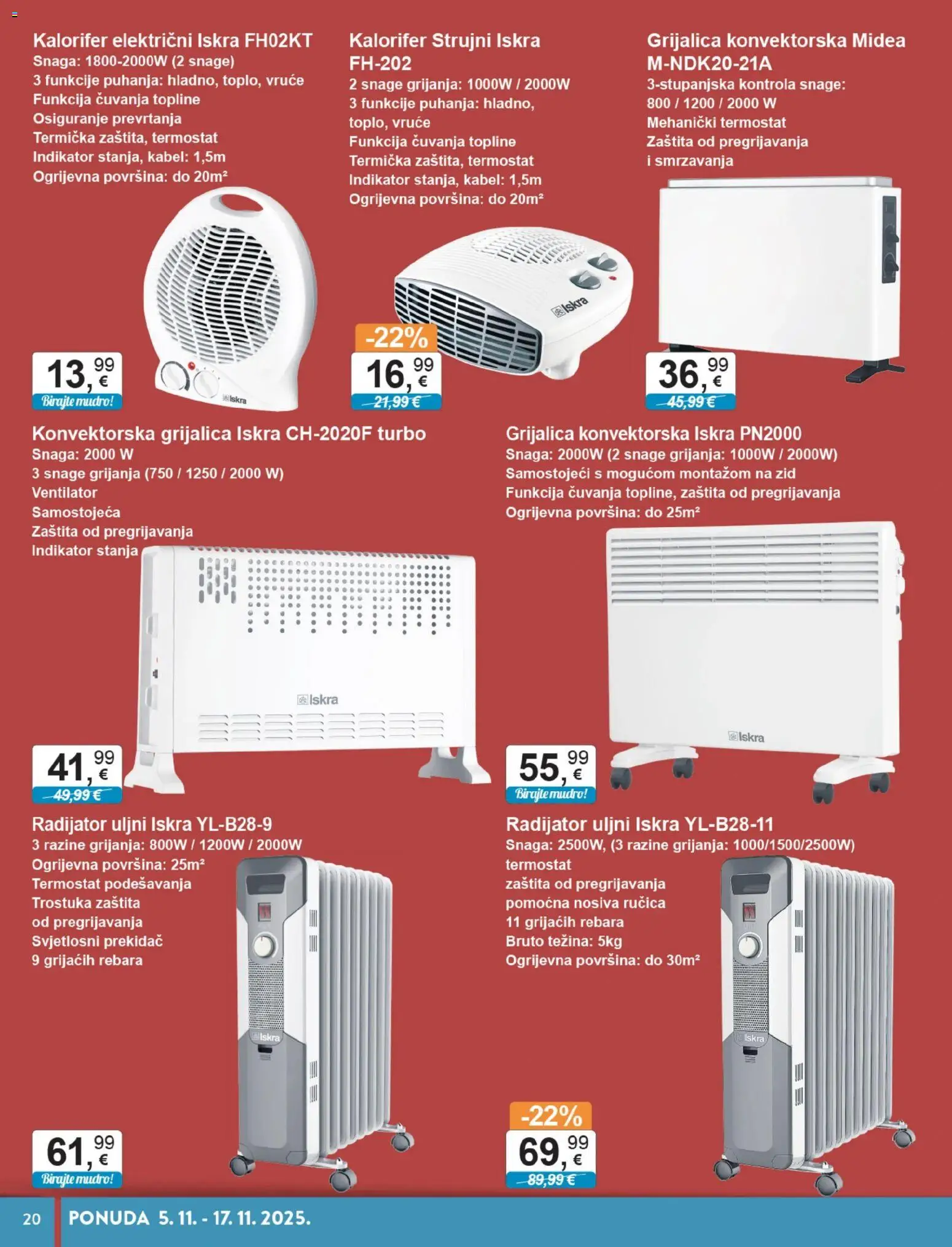 KTC katalog | vrijedi od 05.11.2025 | Stranica: 20 | Proizvodi: Ventilator, Radijator, Termostat, Kabel