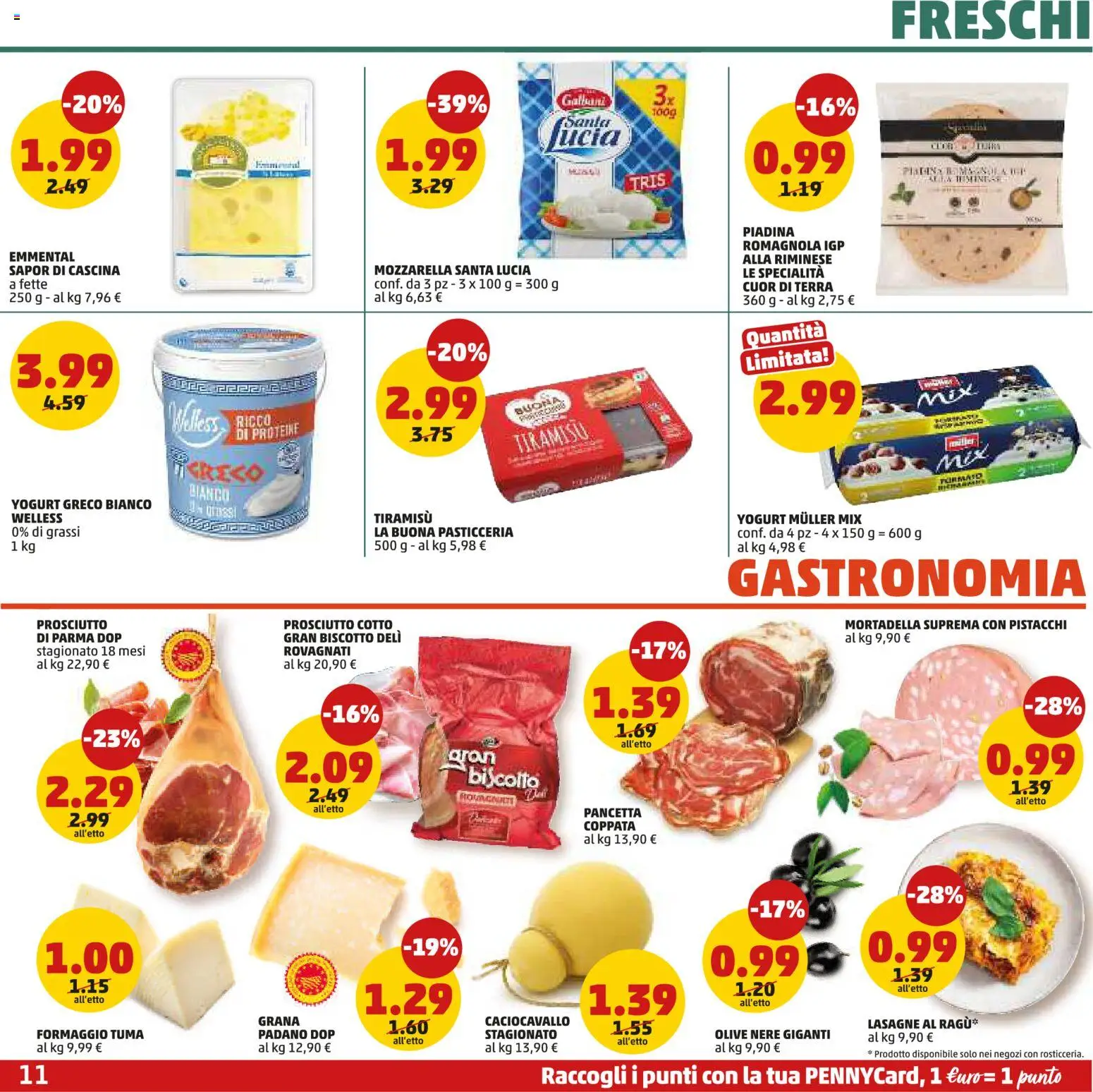 Volantino PENNY del 26.03.2026 | Pagina: 11 | Prodotti: Prosciutto Cotto, Olive, Mortadella, Terra