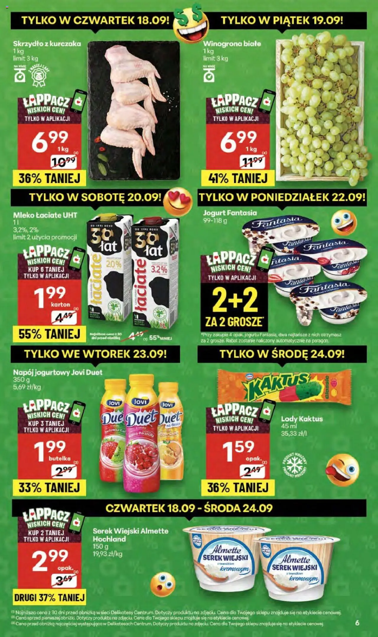 Delikatesy Centrum Gazetka - Sklepy Własne od 18.09.2025 | Strona: 6 | Produkty: Serek, Delikatesy, Serek wiejski, Jogurt