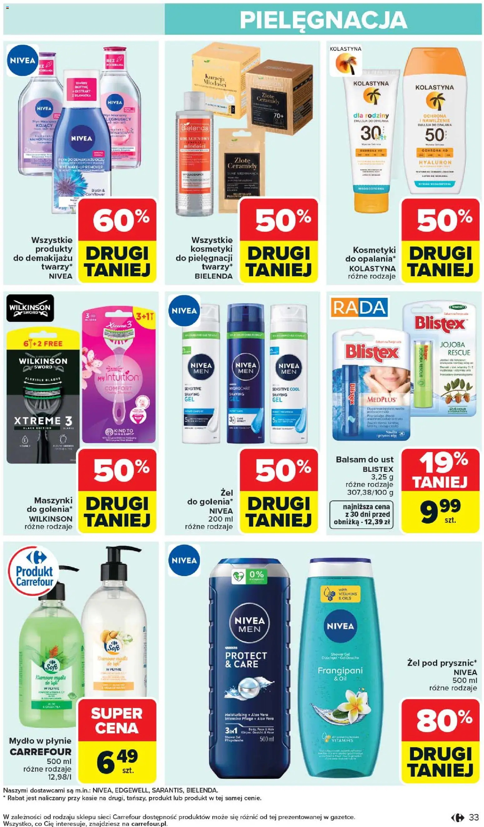 Carrefour gazetka od 20.04.2026 | Strona: 35 | Produkty: Mydło w płynie, Kosmetyki, Płyn do demakijażu oczu, Mydło