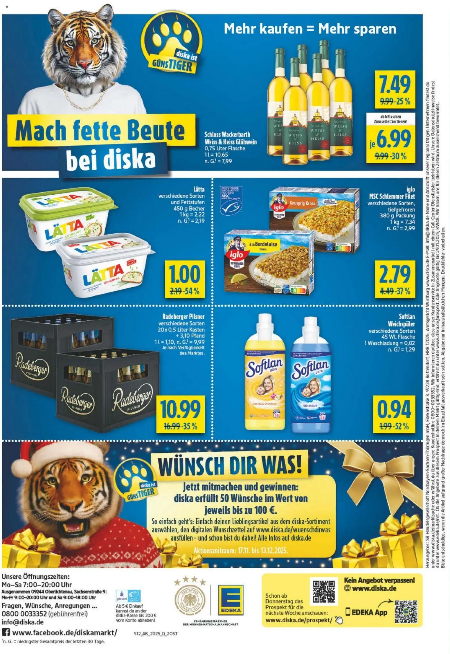 Diska - Diska Angebote Sachsen-Thüringen KW48 – gültig ab 24.11.2025 | Seite: 12 | Produkte: Orchidee, Iglo, Weichspüler, Lätta