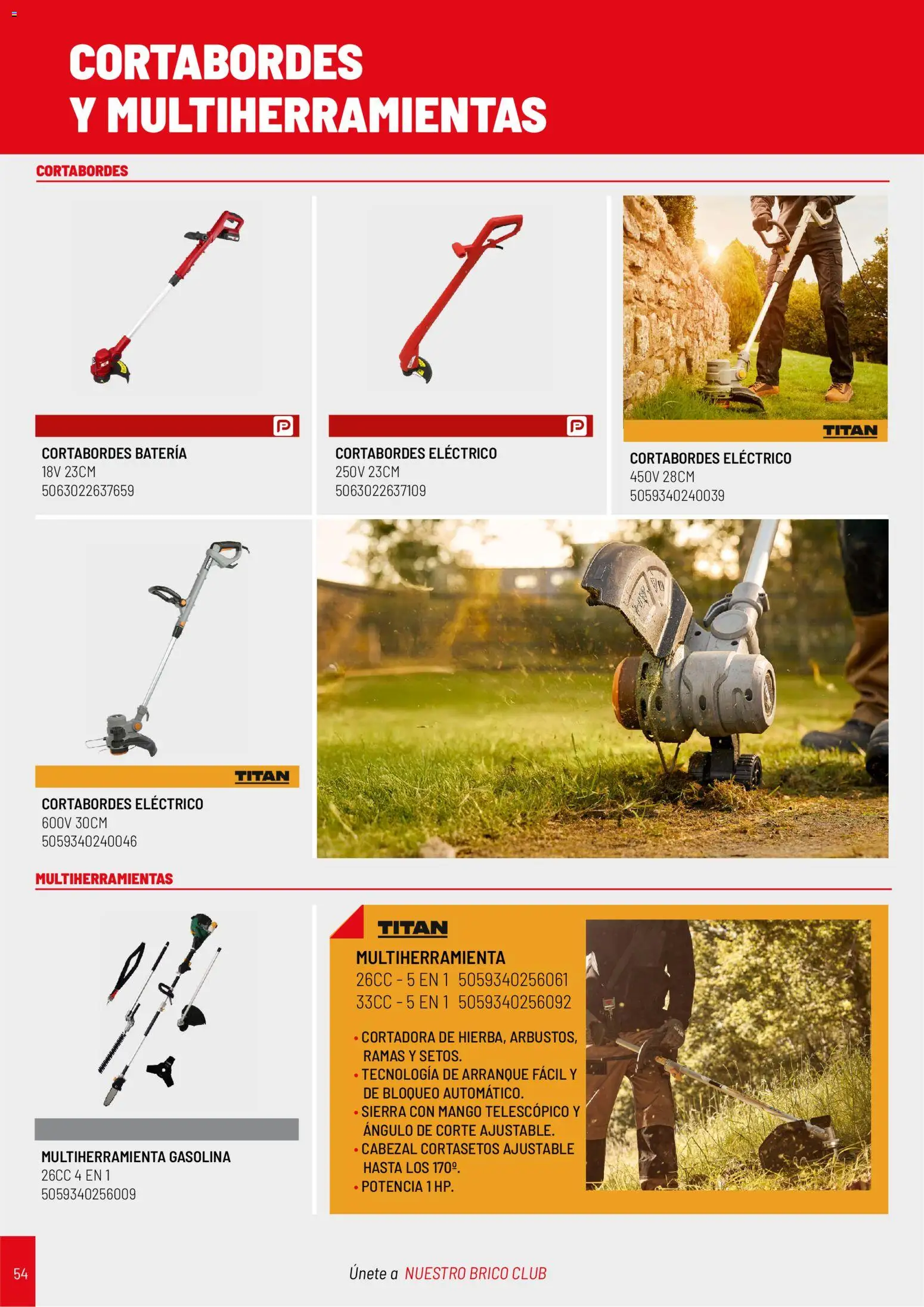 Brico Depôt folleto Jardín 2026 │ válido desde el 02.04.2026 | Página: 54 | Productos: Cortasetos, Ρούτερ, Batería
