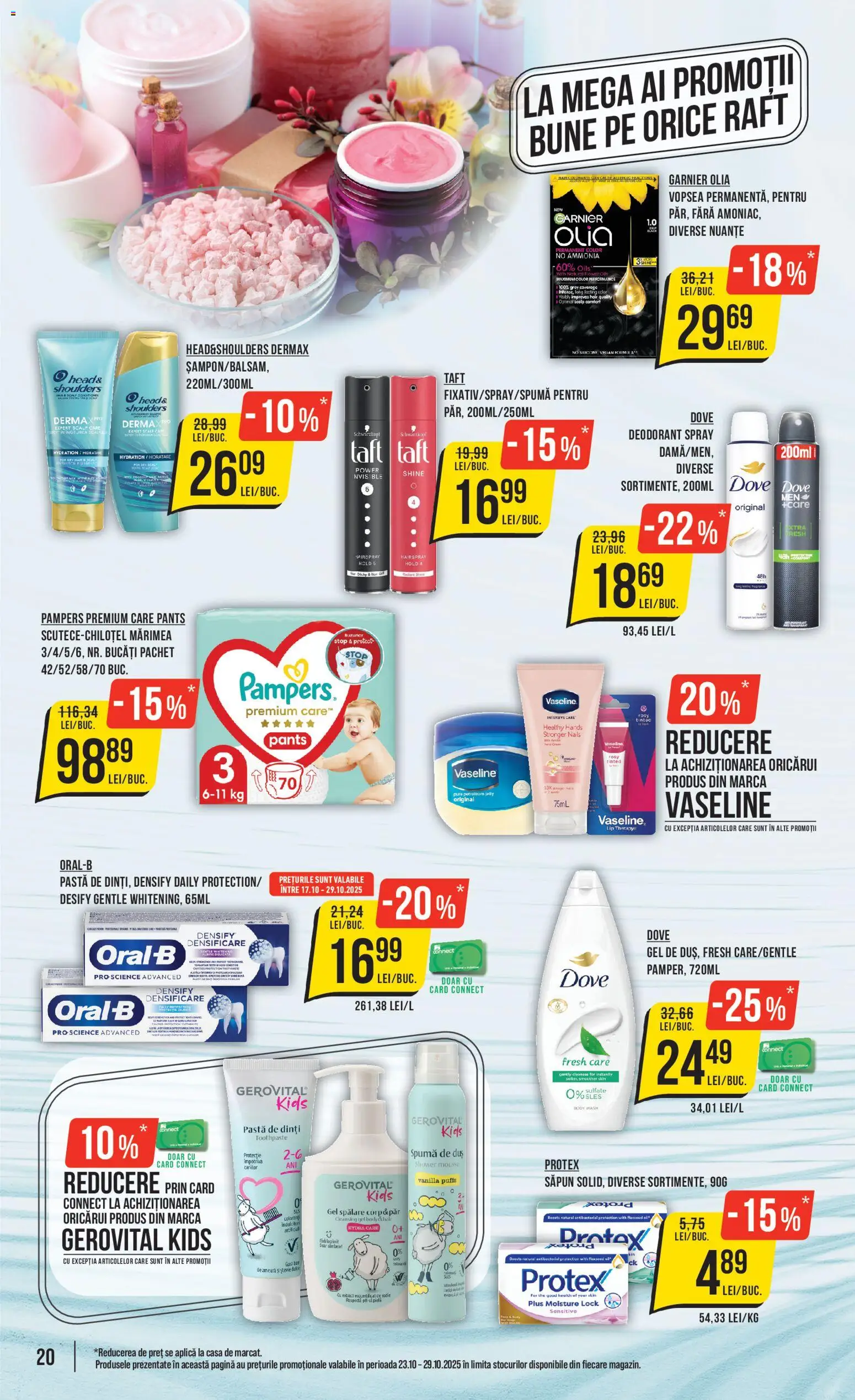 Noul catalog Mega Image – valabil de la 23.10.2025 | Pagină: 20 | Produse: Zmeură, Vopsea, Duș, Pastă de dinți
