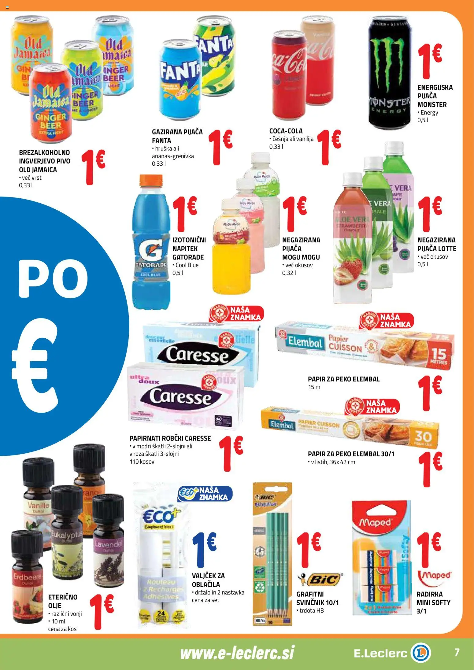 Novi E.leclerc katalog ponudbe – veljaven od 25.02.2026 | Stran: 7 | Izdelki: Hruska, Robčki, Svinčnik, Pivo