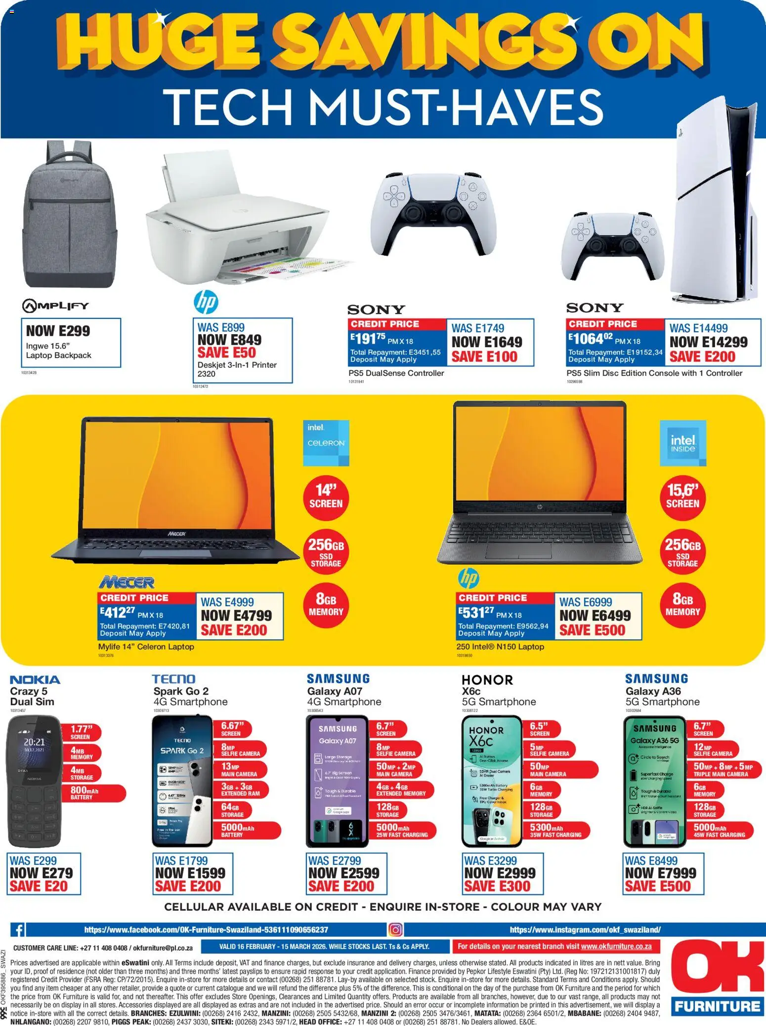 New OK Furniture catalogue – valid from 16.02.2026 | Page: 12 | Products: Smartphone, Camera, Laptop, Box