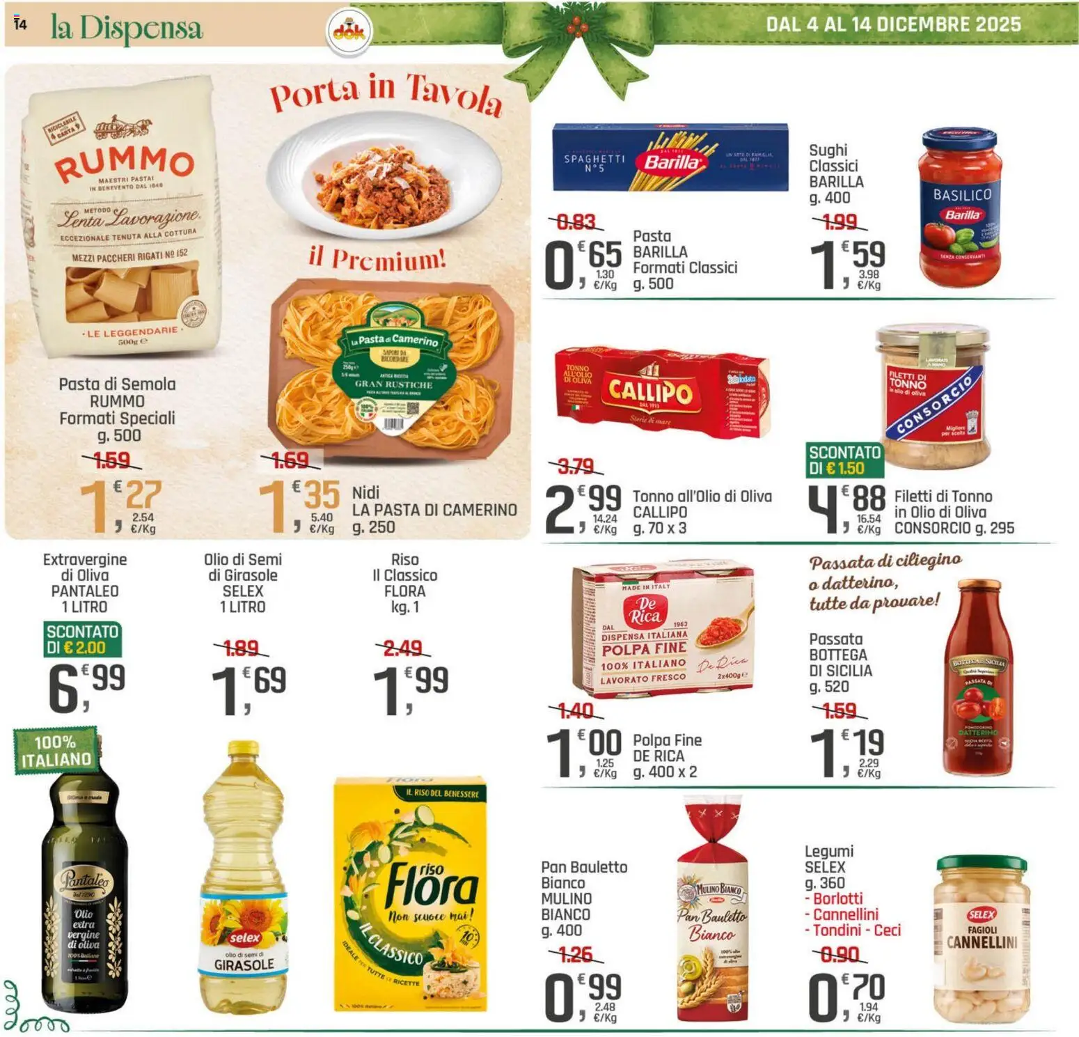 Volantino DOK del 04.12.2025 | Pagina: 14 | Prodotti: Fagioli, Olio, Olio di semi di girasole, Olio di Oliva