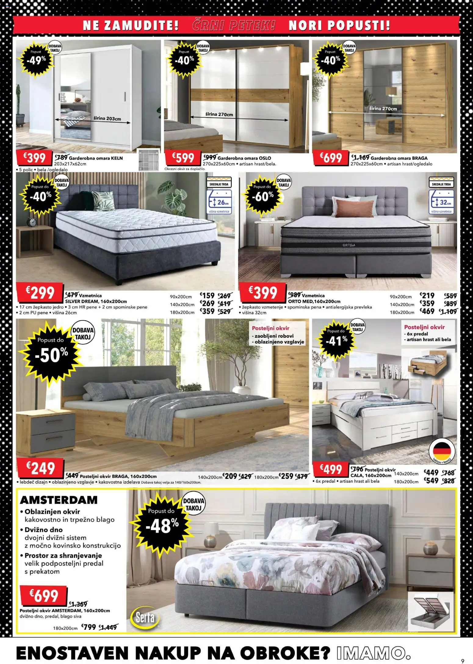 Novi Harvey Norman katalog ponudbe – veljaven od 23.10.2025 | Stran: 9 | Izdelki: Posteljni okvir, Vzmetnica, Prevleka, Omara