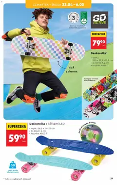 Pogląd oferty "Deskorolka*, wym.: 78,5 x 20,5 x 12,5 cm, śr. kółek: 5,2 cm, łożyska: ABEC 7" - ważna od 18.04.2026 | Strona: 37 | Produkty: Waga, Deskorolka