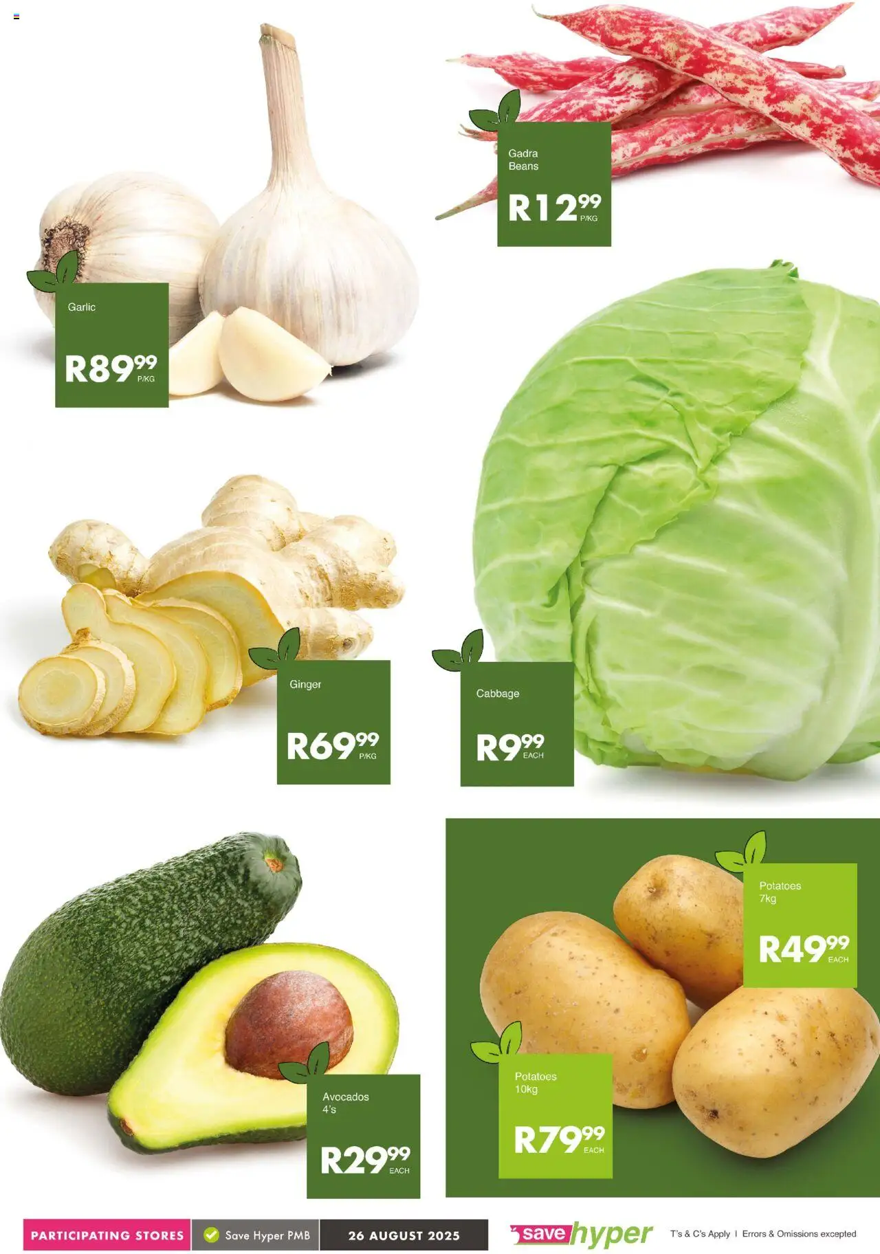 Save Market Day │ valid from 26.08.2025 | Page: 5 | Products: Beans, Avocados, Potatoes, Garlic