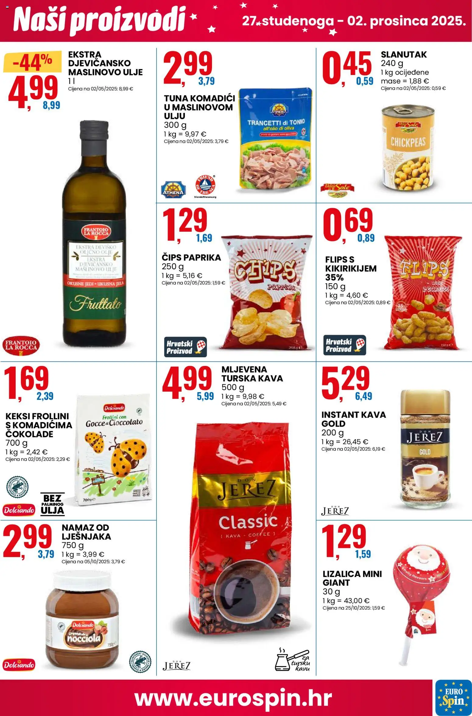 Eurospin katalog | vrijedi od 24.11.2025 | Stranica: 5 | Proizvodi: Keksi, Kava, Čips, Namaz