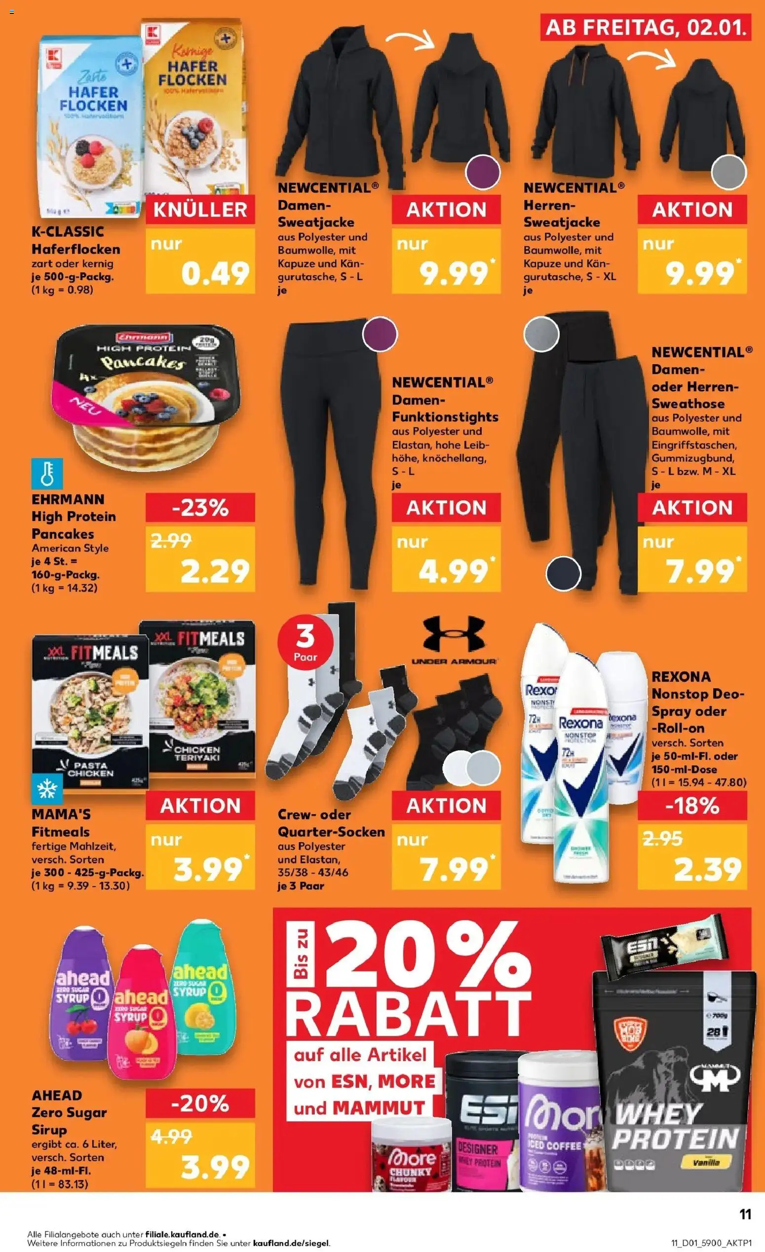Kaufland prospekt Wernigerode	 – gültig ab 02.01.2026 | Seite: 11 | Produkte: Sweathose, Sweatjacke, Sirup, Deodorant