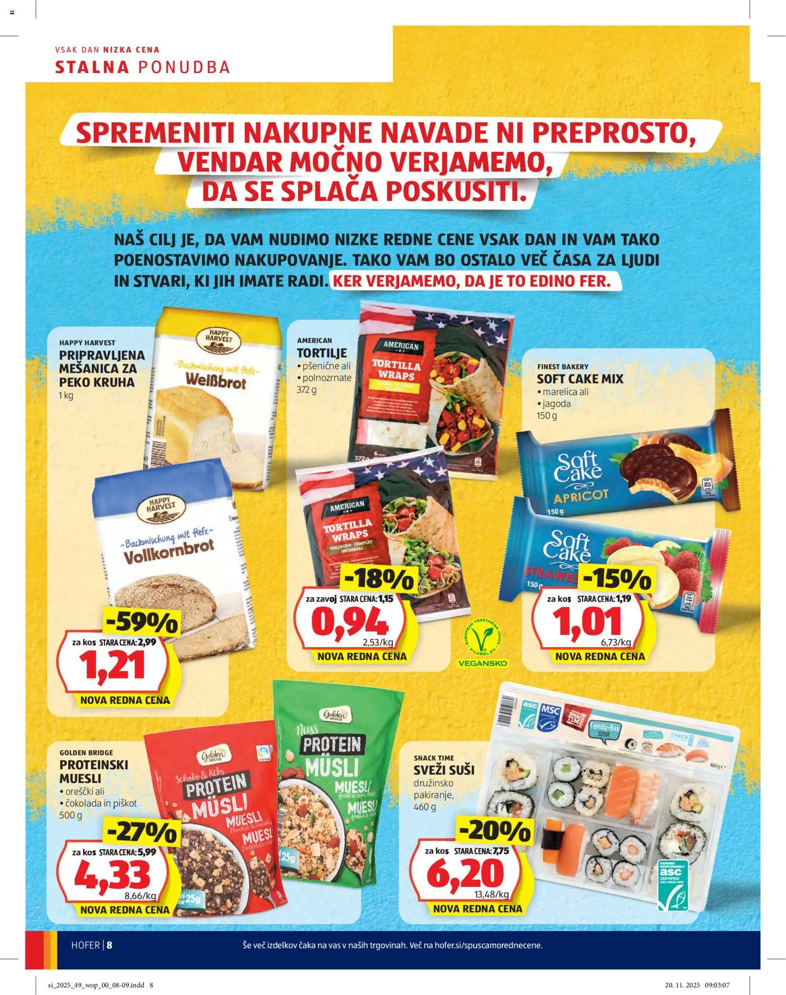 Hofer SI katalog | vrijedi od 27.11.2025 | Stranica: 8 | Proizvodi: Čokolada, Musli, Keks, Tortilje