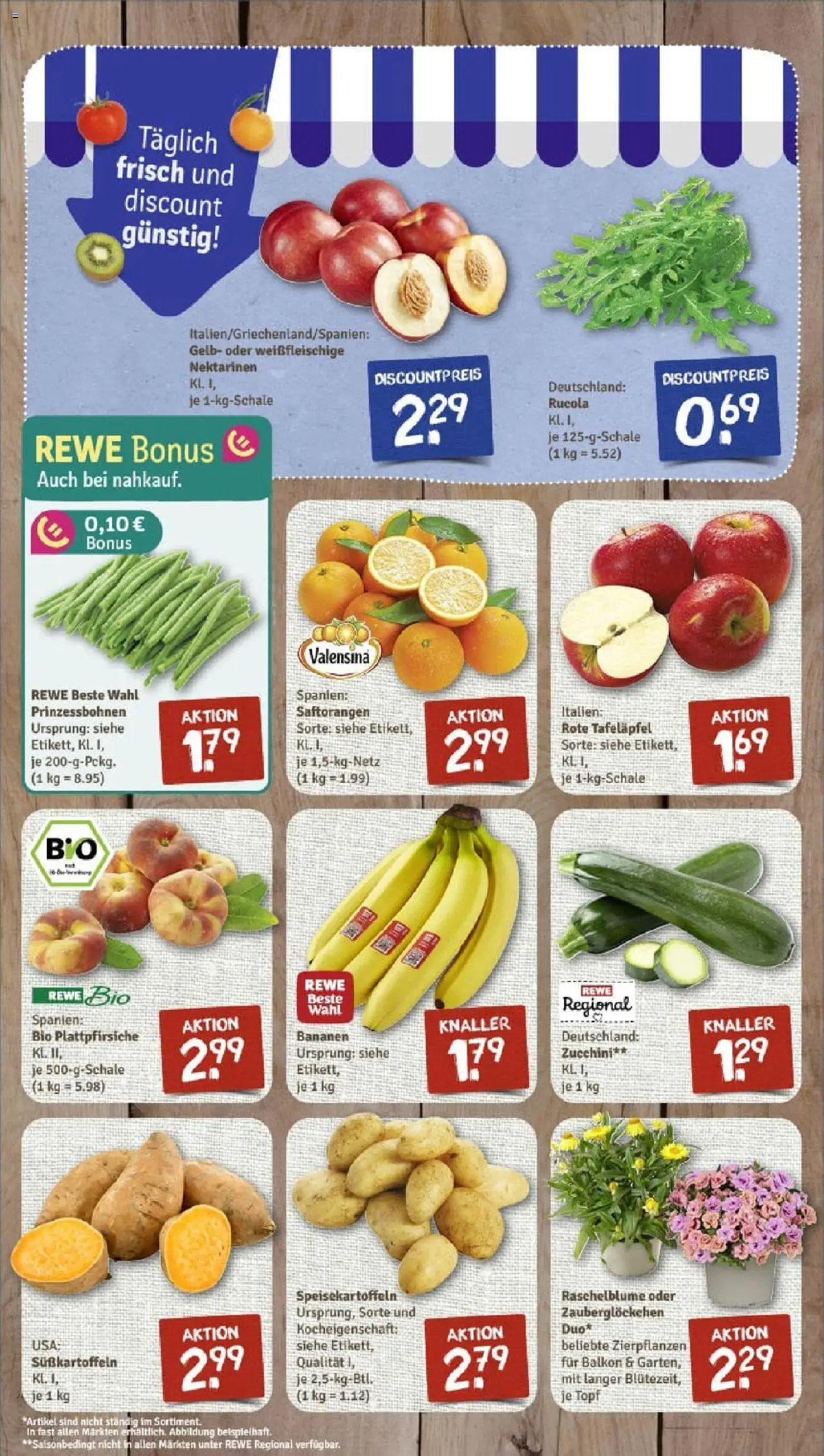 Rewe prospekt Mannheim	 - gültig ab dem 22.06.2025 | Seite: 3 | Produkte: Nektarinen, Rucola, Valensina, Zucchini