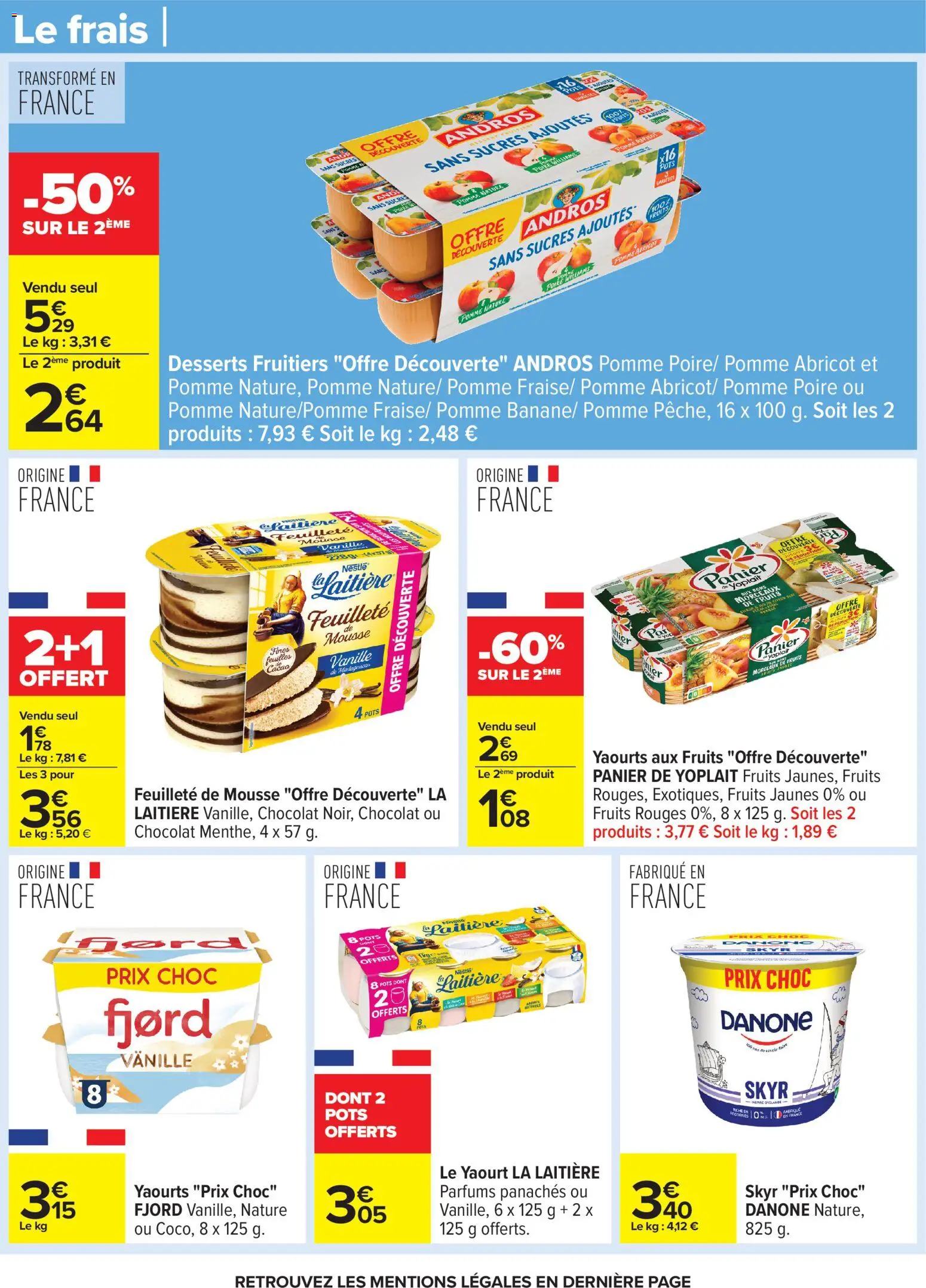 {H1} | Page: 23 | Produits: Yaourts, Panier, Chocolat, Skyr