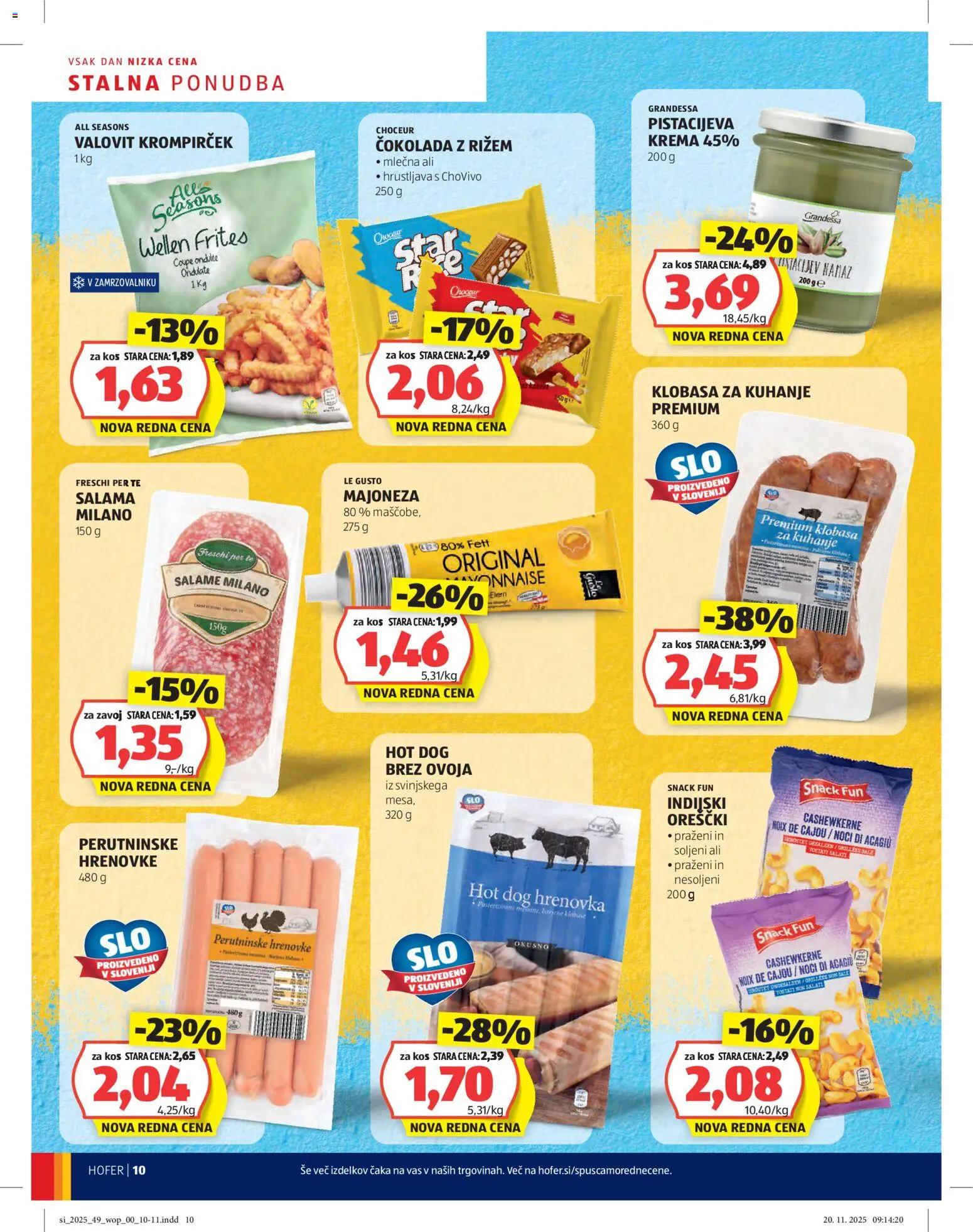 Hofer SI katalog | vrijedi od 27.11.2025 | Stranica: 10 | Proizvodi: Čokolada, Hrenovke, Majoneza, Namaz