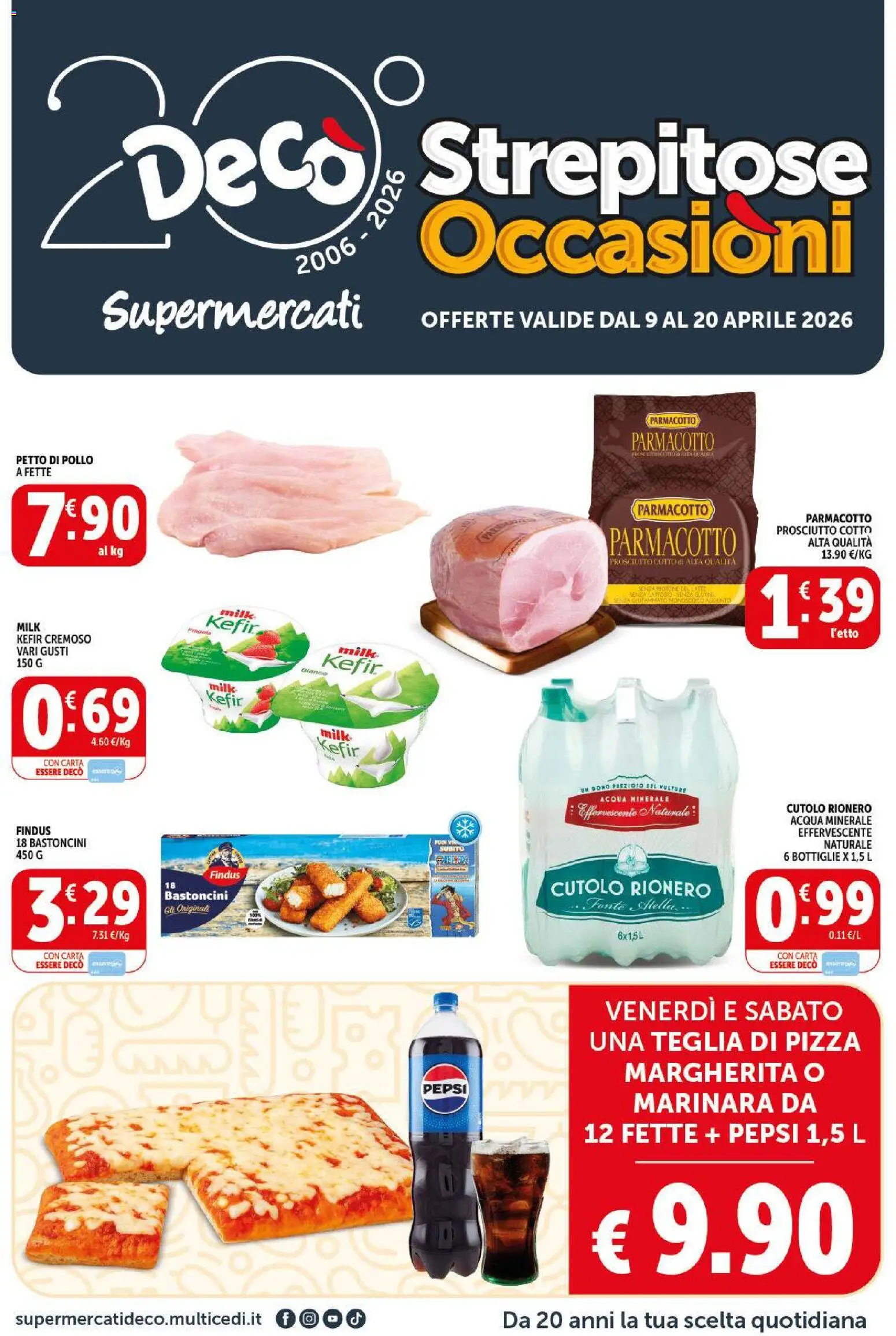 Volantino Decò del 09.04.2026 | Pagina: 1 | Prodotti: Petto di Pollo, Teglia, Acqua, Pepsi