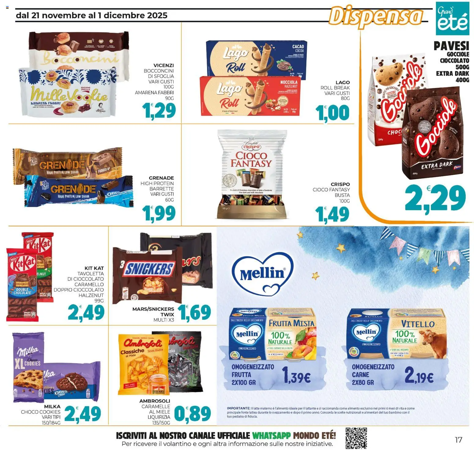 Volantino Eté del 21.11.2025 | Pagina: 17 | Prodotti: Caramelle, Latte, Cacao, Amarena
