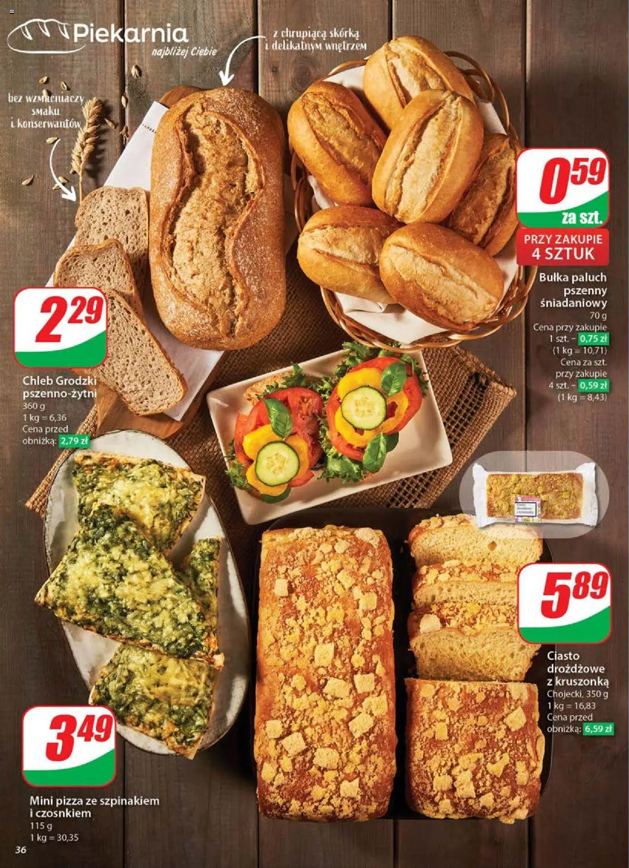 Dino Gazetka od 04.06.2025 | Strona: 36 | Produkty: Ciasto drożdżowe, Mini pizza, Bułka, Pizza