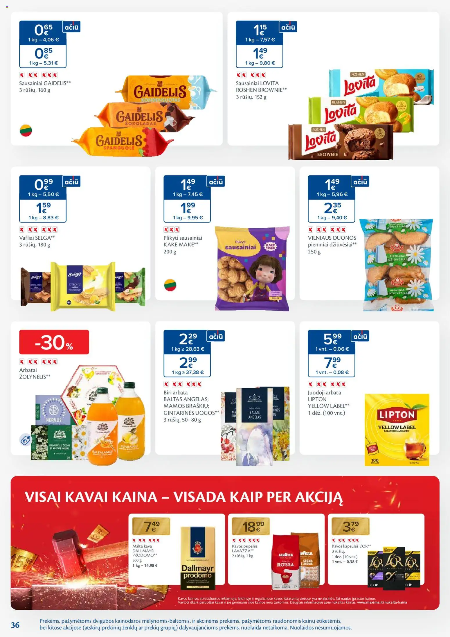 MAXIMA akcijos nuo 03.02.2026 | Puslapis: 36 | Prekių: Pupelės, Kavos pupelės, Šokoladas, Arbata