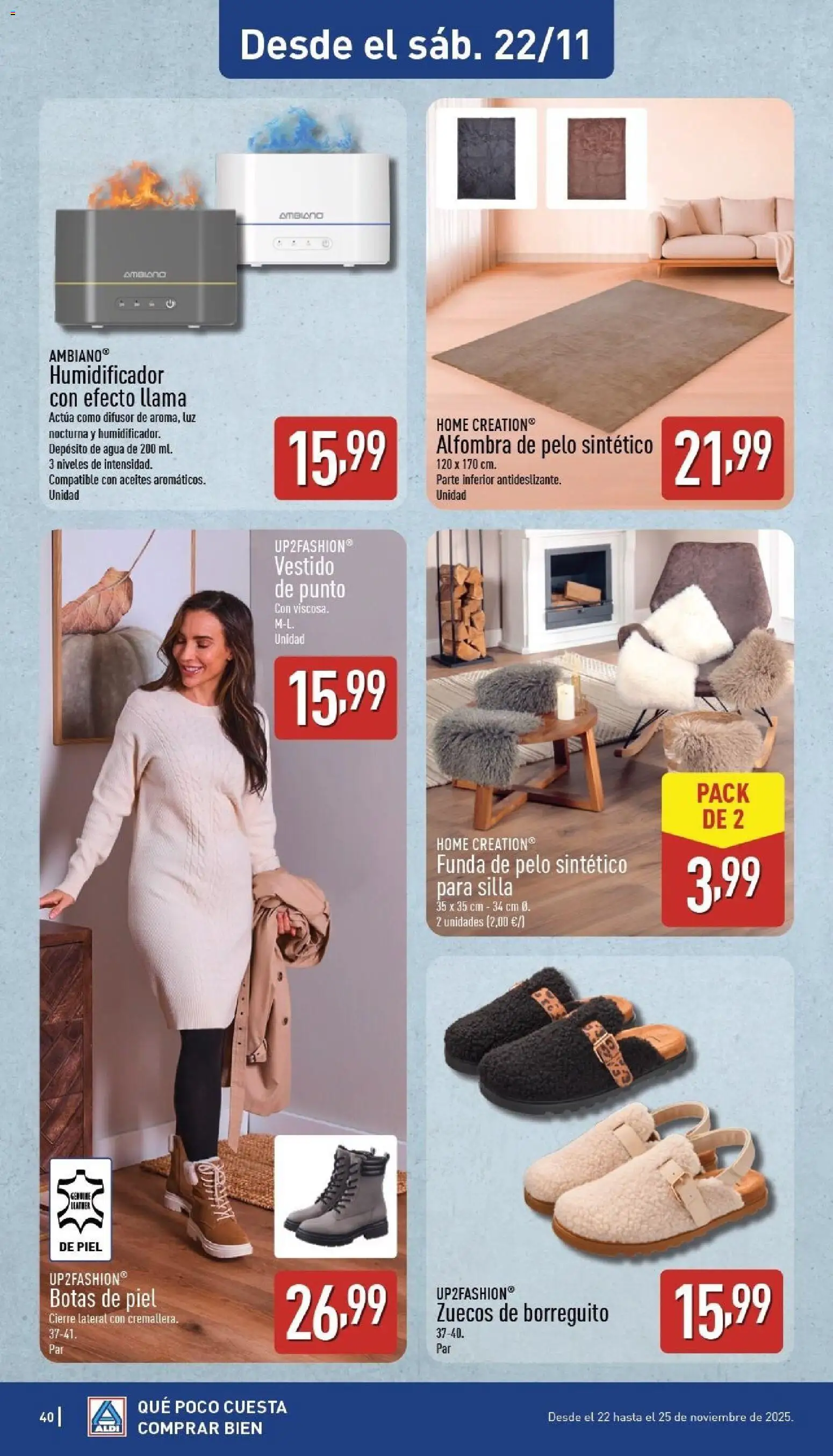 Aldi folleto Canarias │ válido desde el 17.11.2025 | Página: 40 | Productos: Botas, Funda, Silla, Alfombra